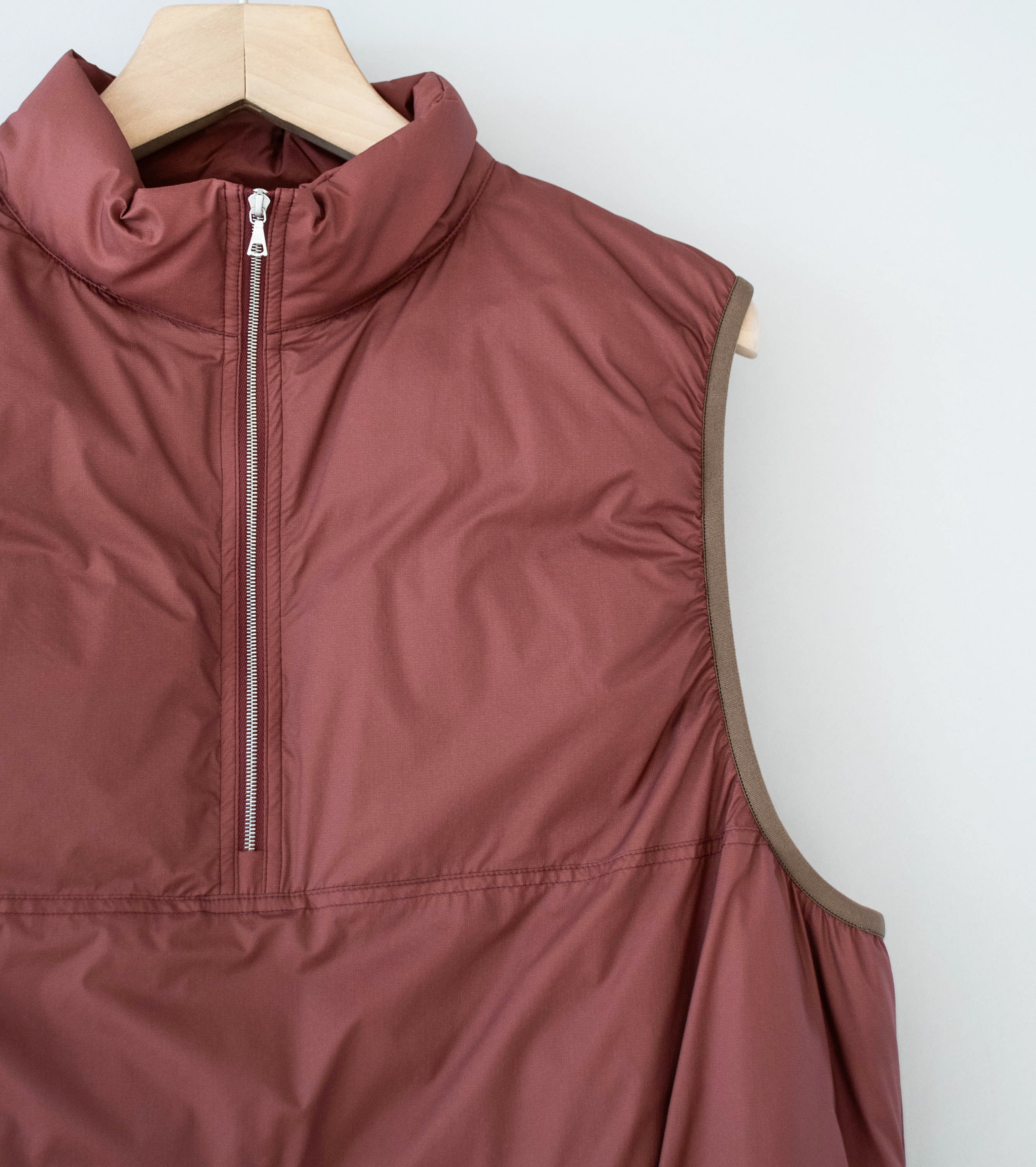Auralee 'Super Light Nylon Ripstop Down P/O Vest' (Burgundy) - Image 2
