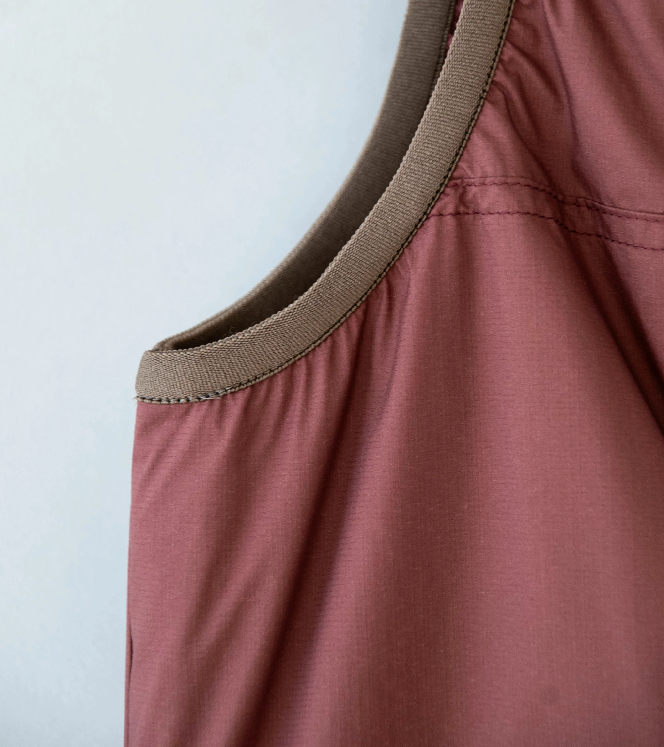 Auralee 'Super Light Nylon Ripstop Down P/O Vest' (Burgundy) - Image 4