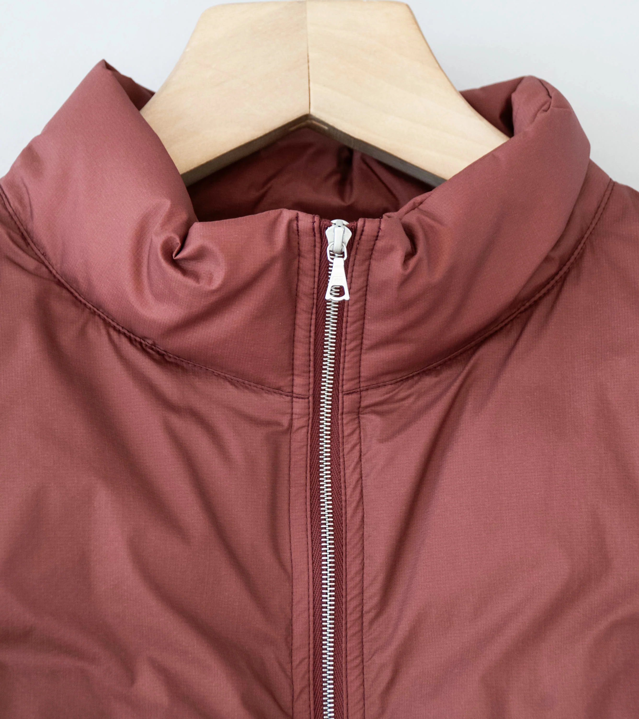 Auralee 'Super Light Nylon Ripstop Down P/O Vest' (Burgundy) - Image 5
