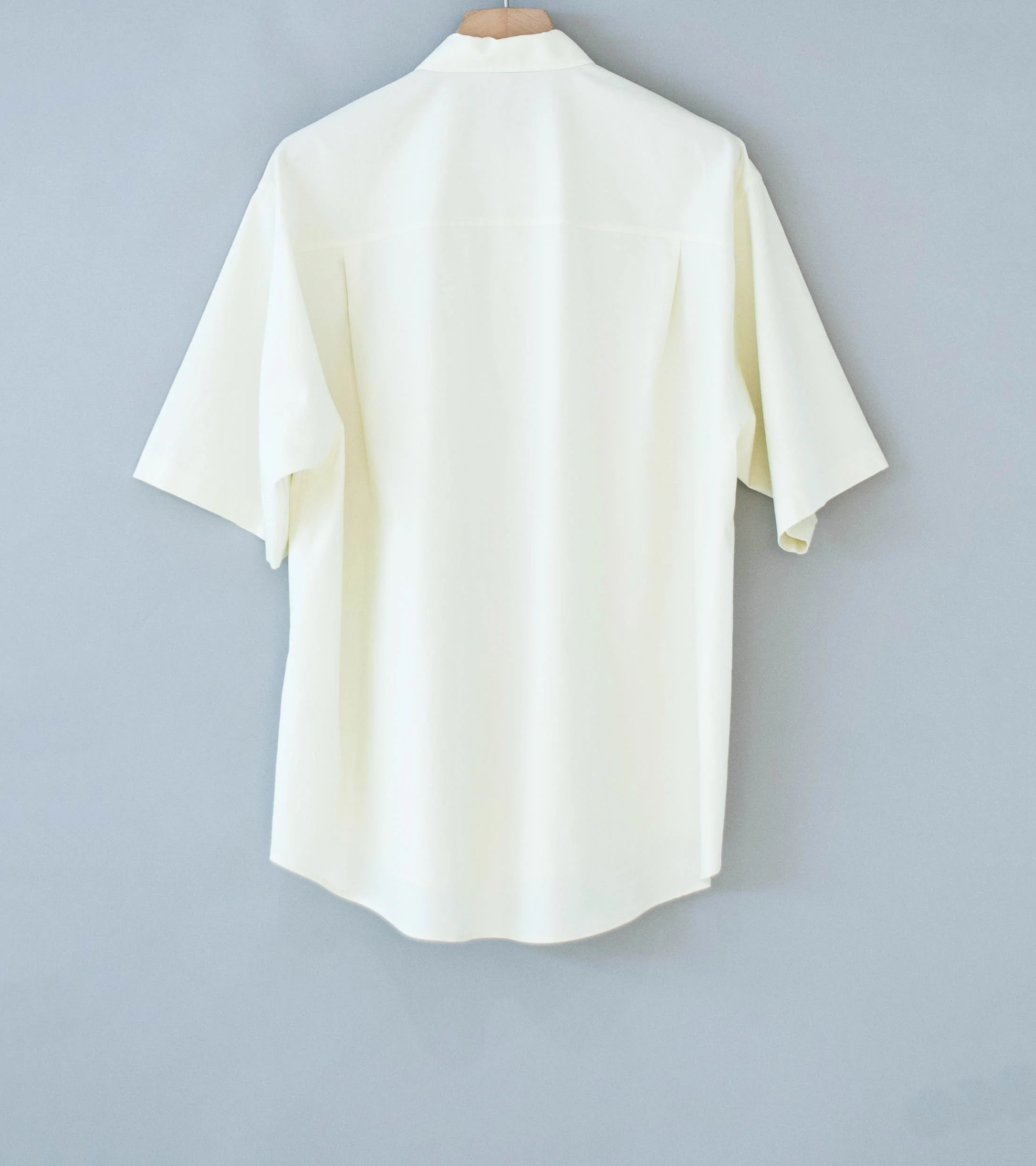 Auralee 'Washed Finx Twill Big Half Sleeved Shirt' (Vanilla) - Image 5
