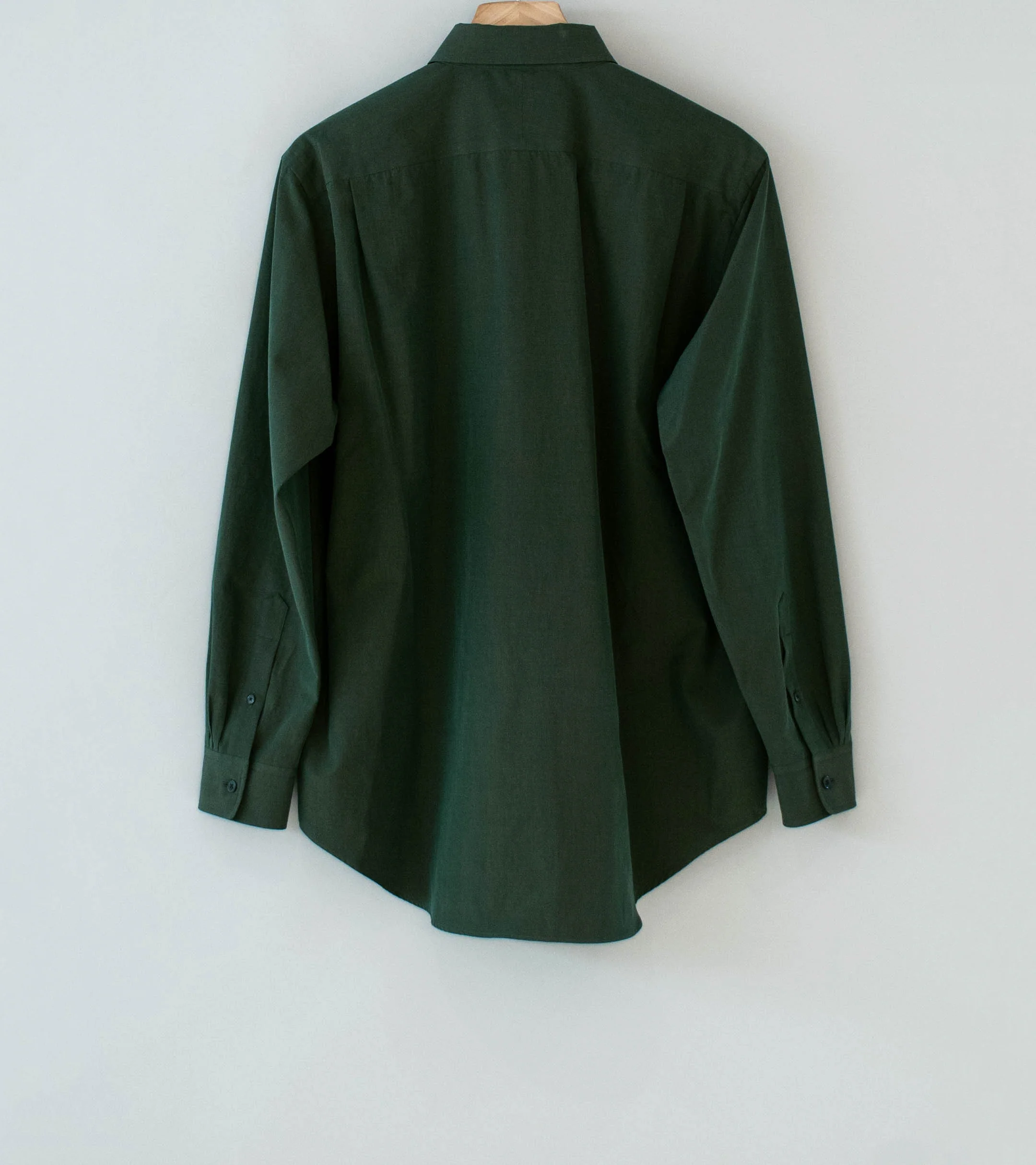 Auralee 'Washed Finx Weather Chambray Shirt' (Dark Olive) - Image 5