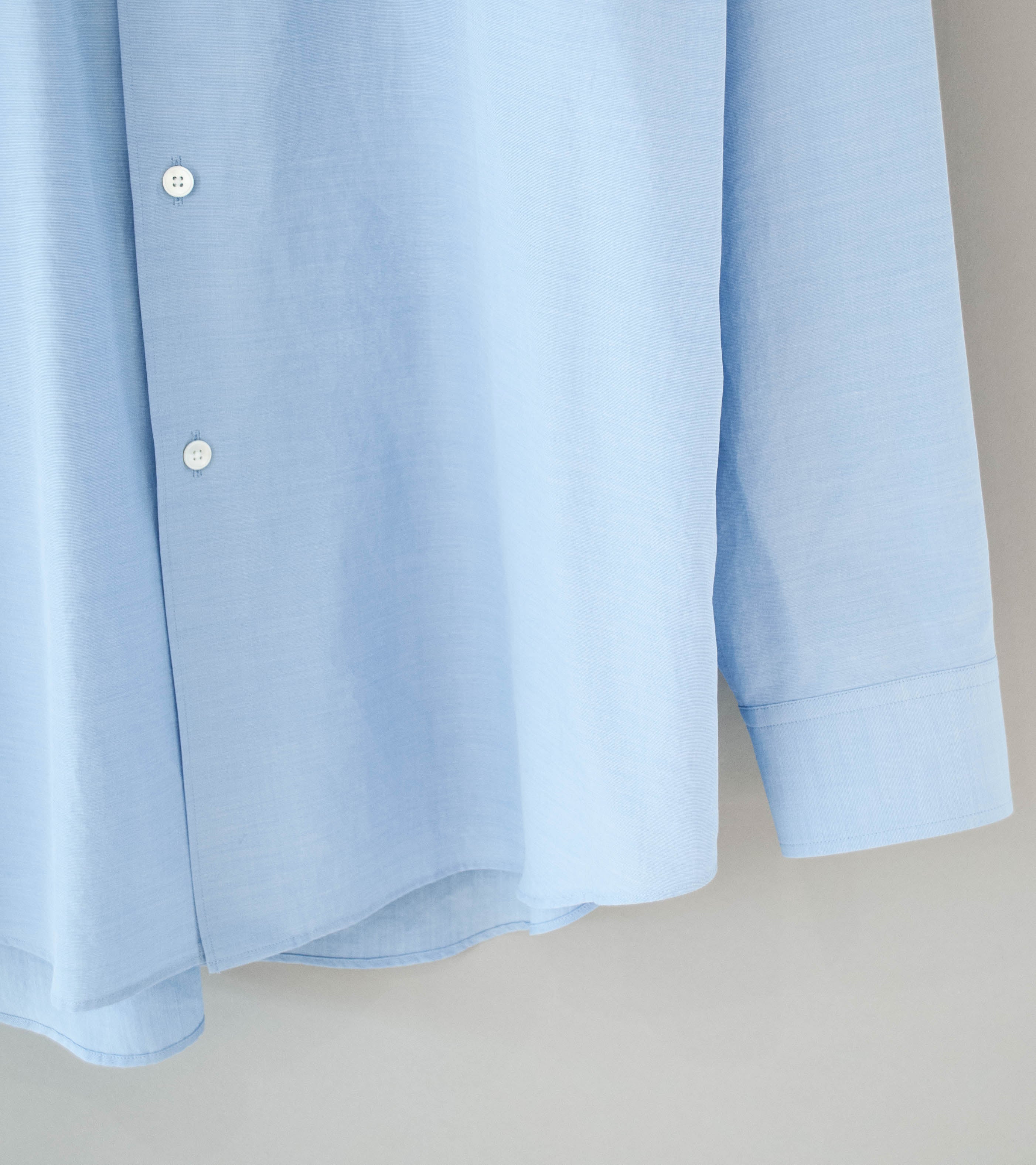 Auralee 'Washed Finx Weather Chambray Shirt' (Light Blue) - Image 3