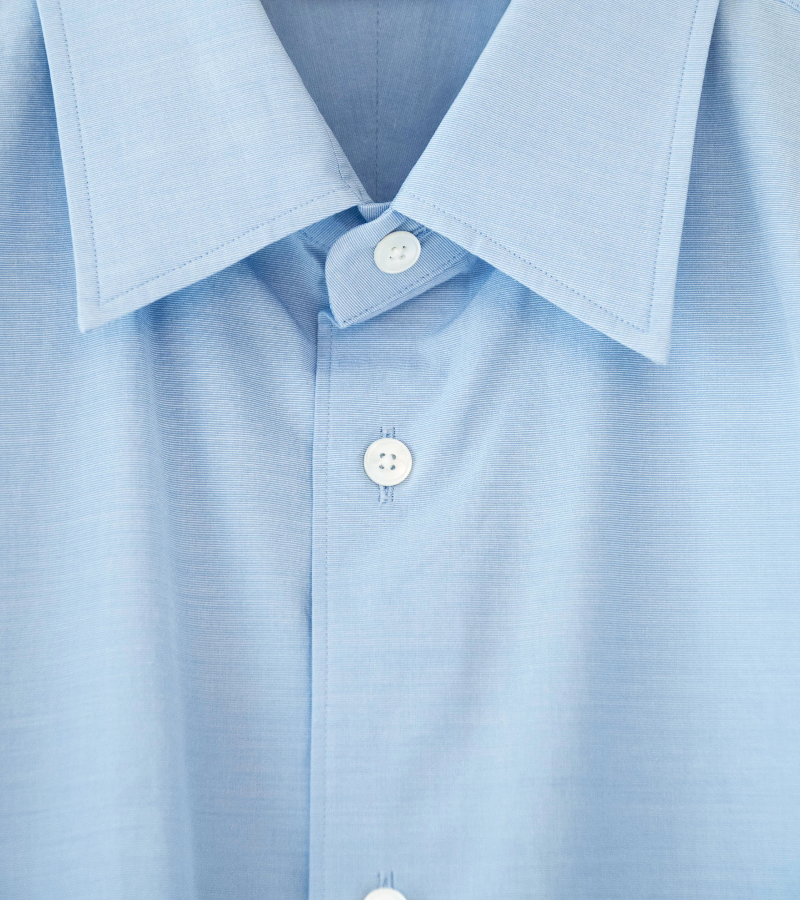 Auralee 'Washed Finx Weather Chambray Shirt' (Light Blue) - Image 4