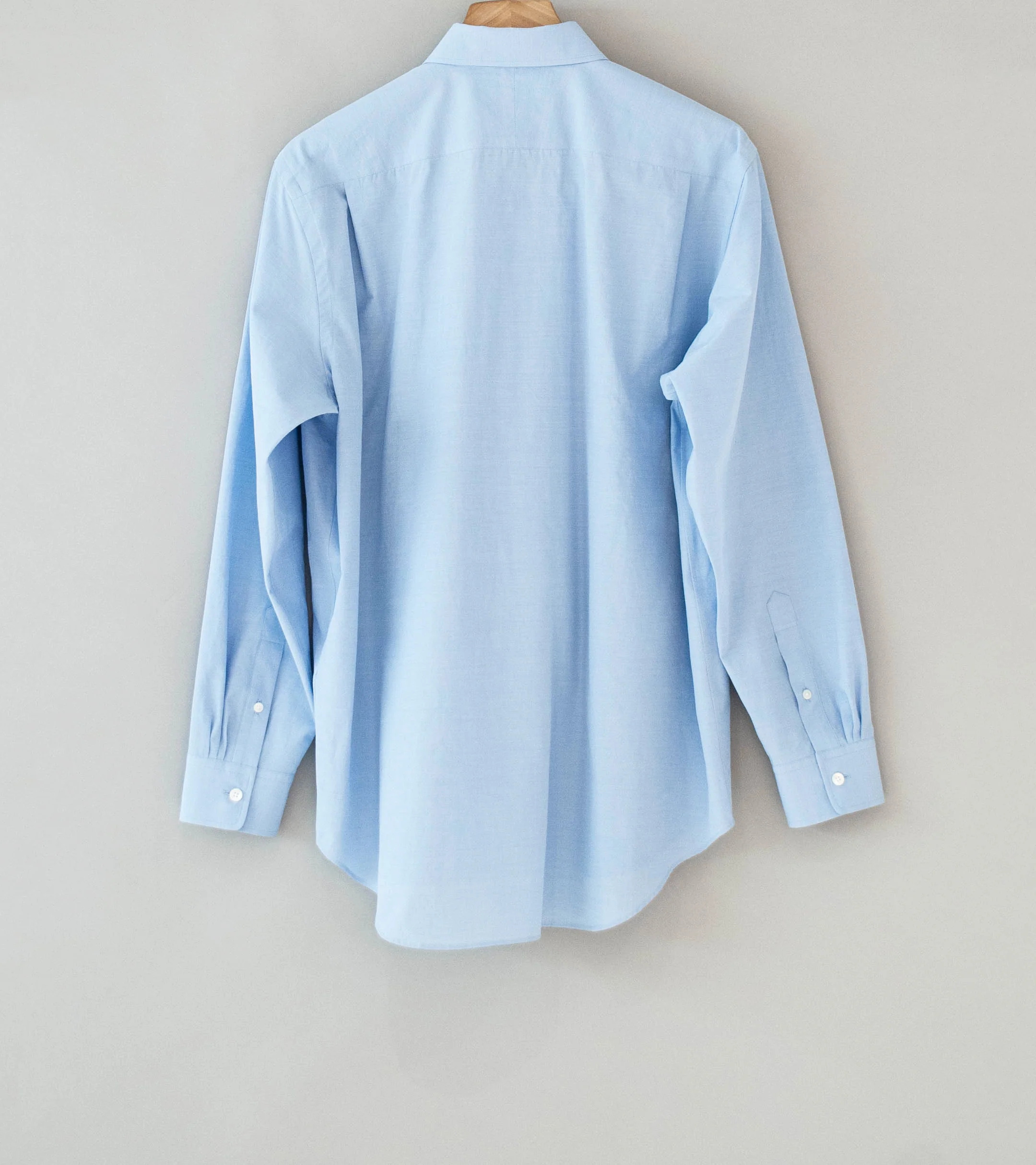 Auralee 'Washed Finx Weather Chambray Shirt' (Light Blue) - Image 5
