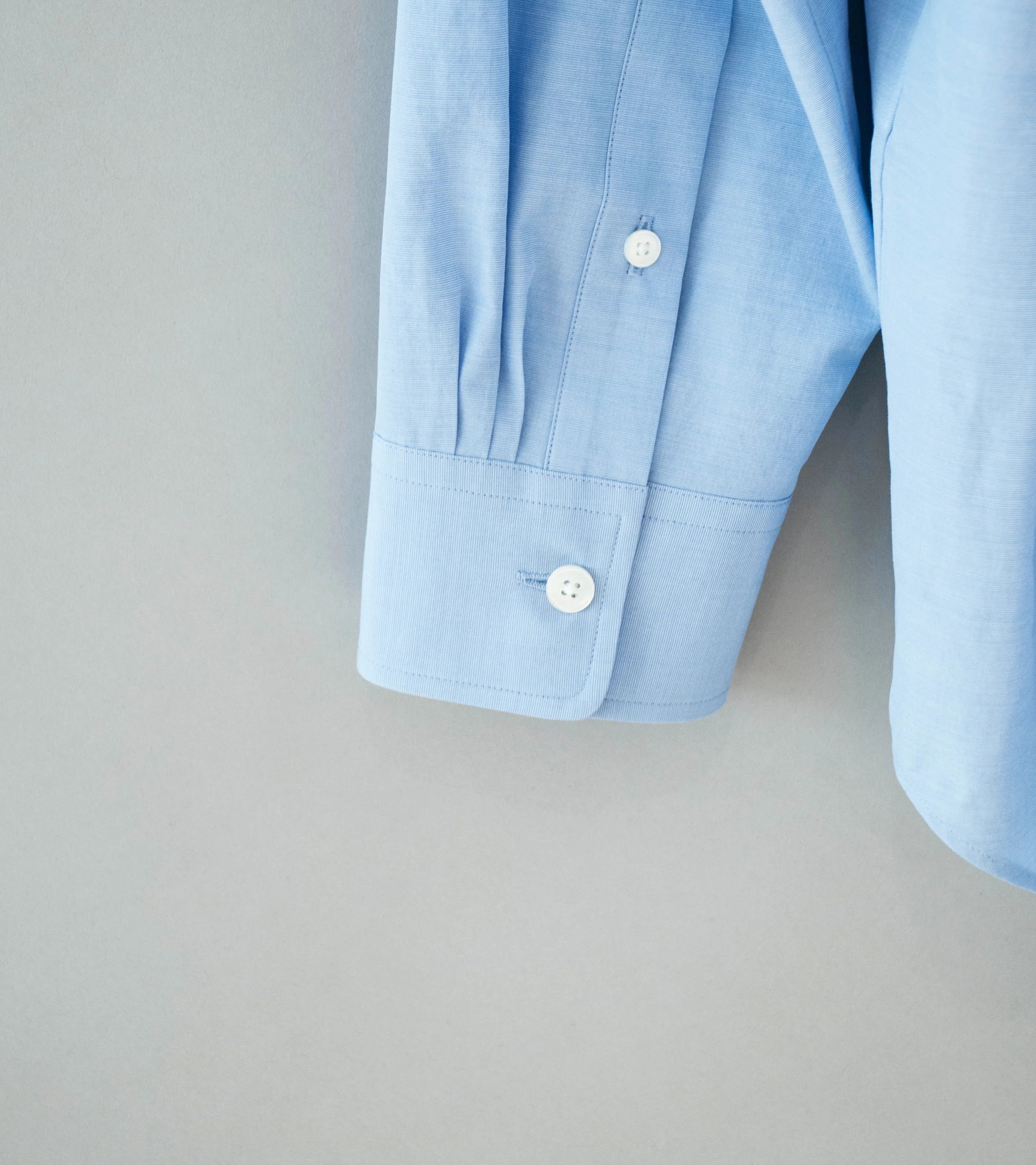 Auralee 'Washed Finx Weather Chambray Shirt' (Light Blue) - Image 6