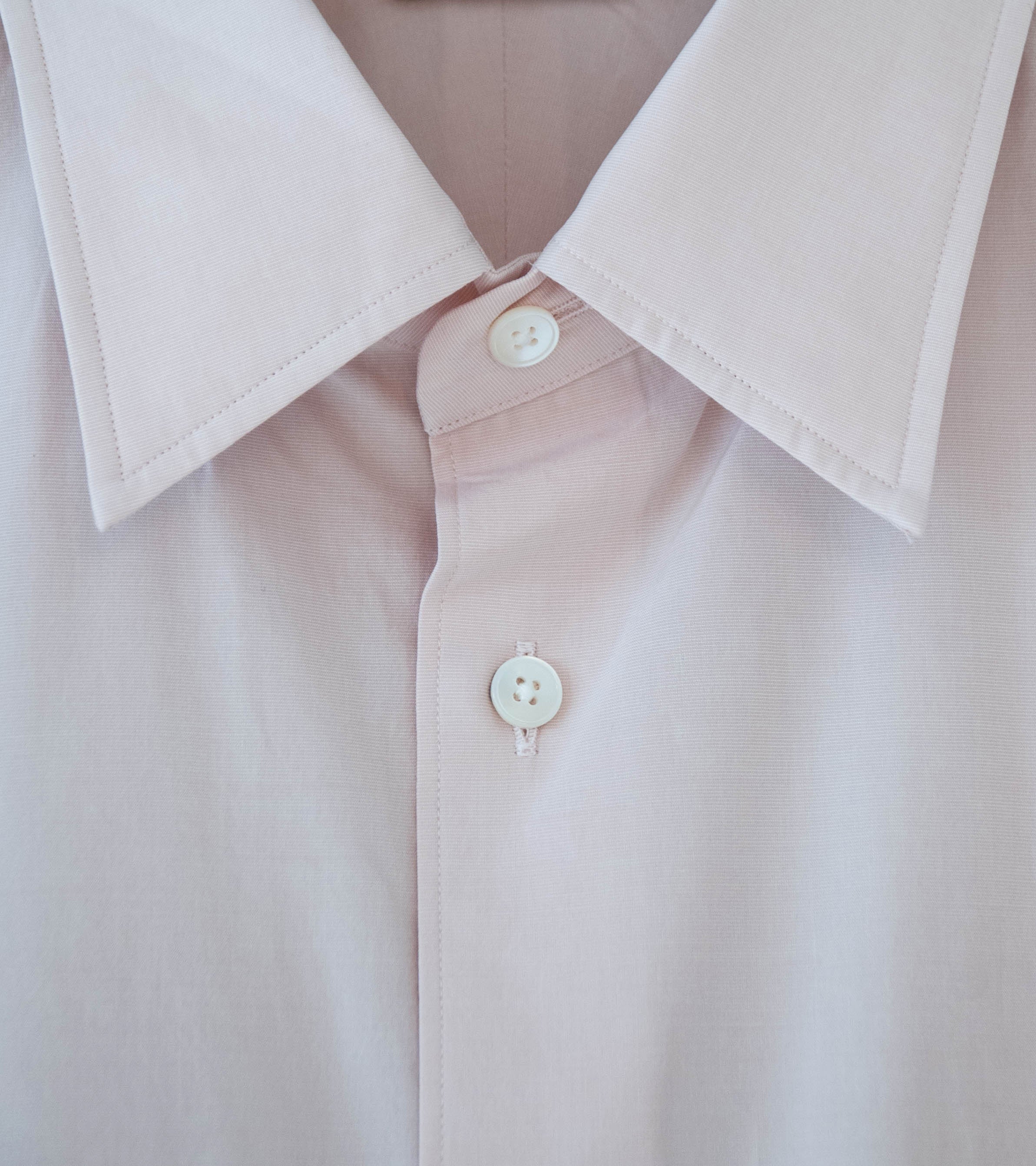 Auralee 'Washed Finx Weather Chambray Shirt' (Pink Beige) - Image 4