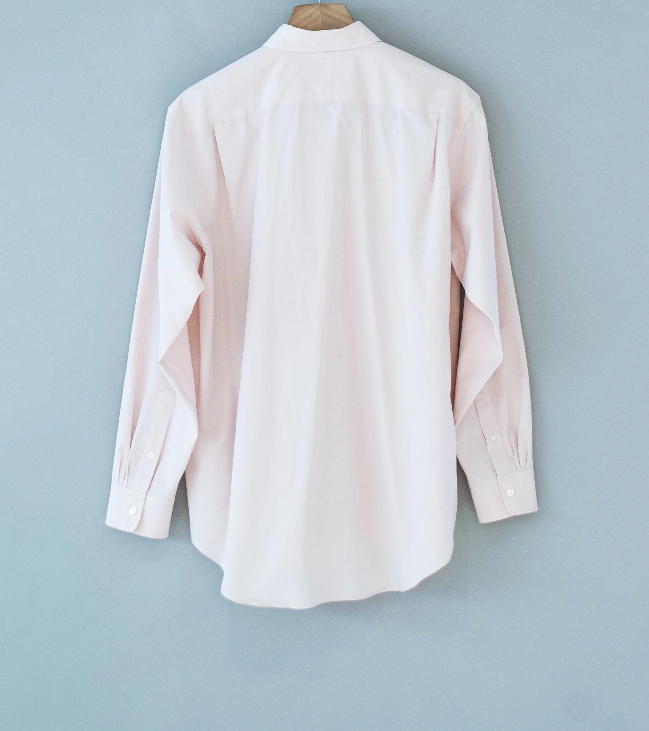 Auralee 'Washed Finx Weather Chambray Shirt' (Pink Beige) - Image 5