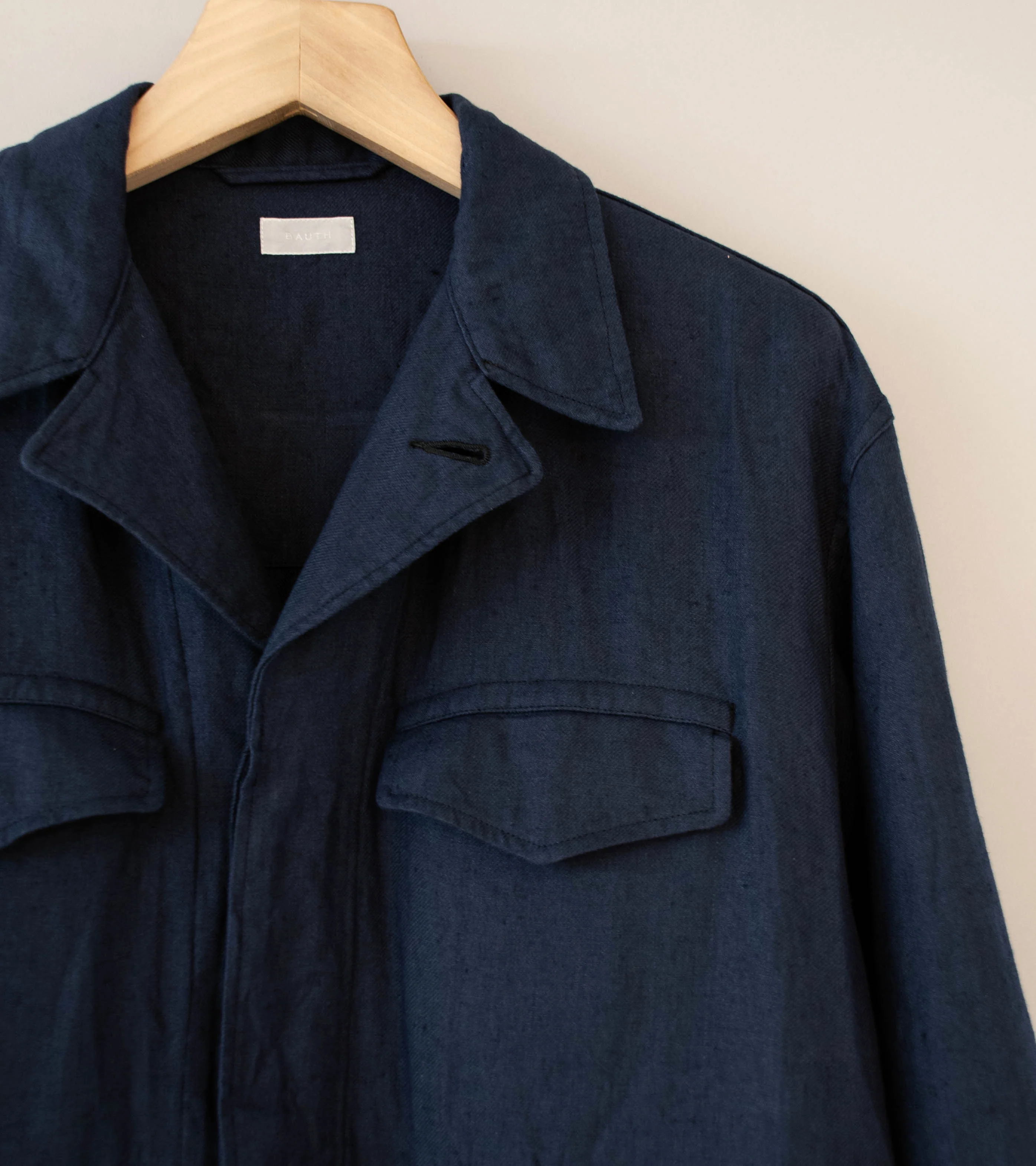 Bauth 'Linen Military Jacket' (Navy) - Image 3