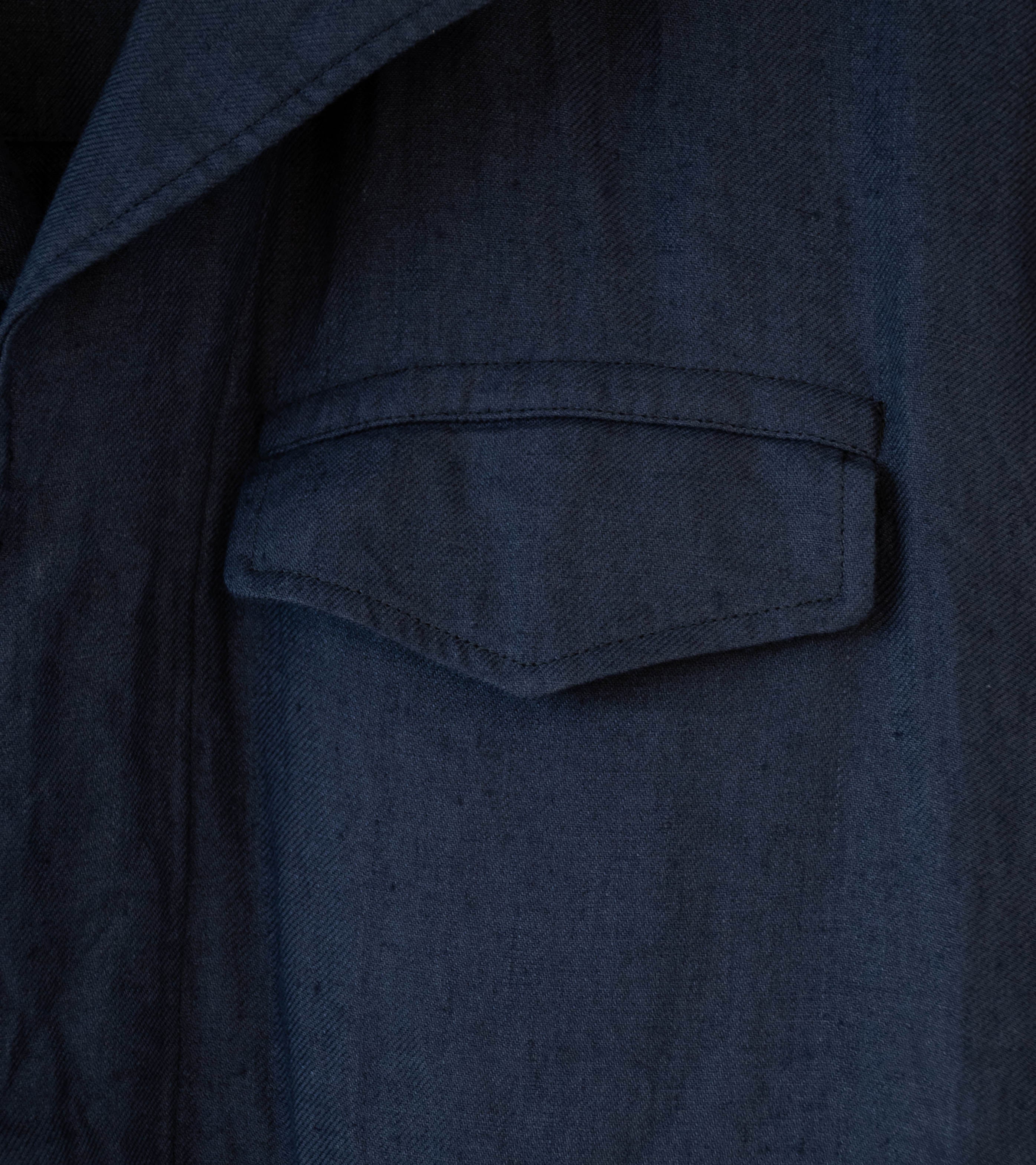 Bauth 'Linen Military Jacket' (Navy) - Image 4