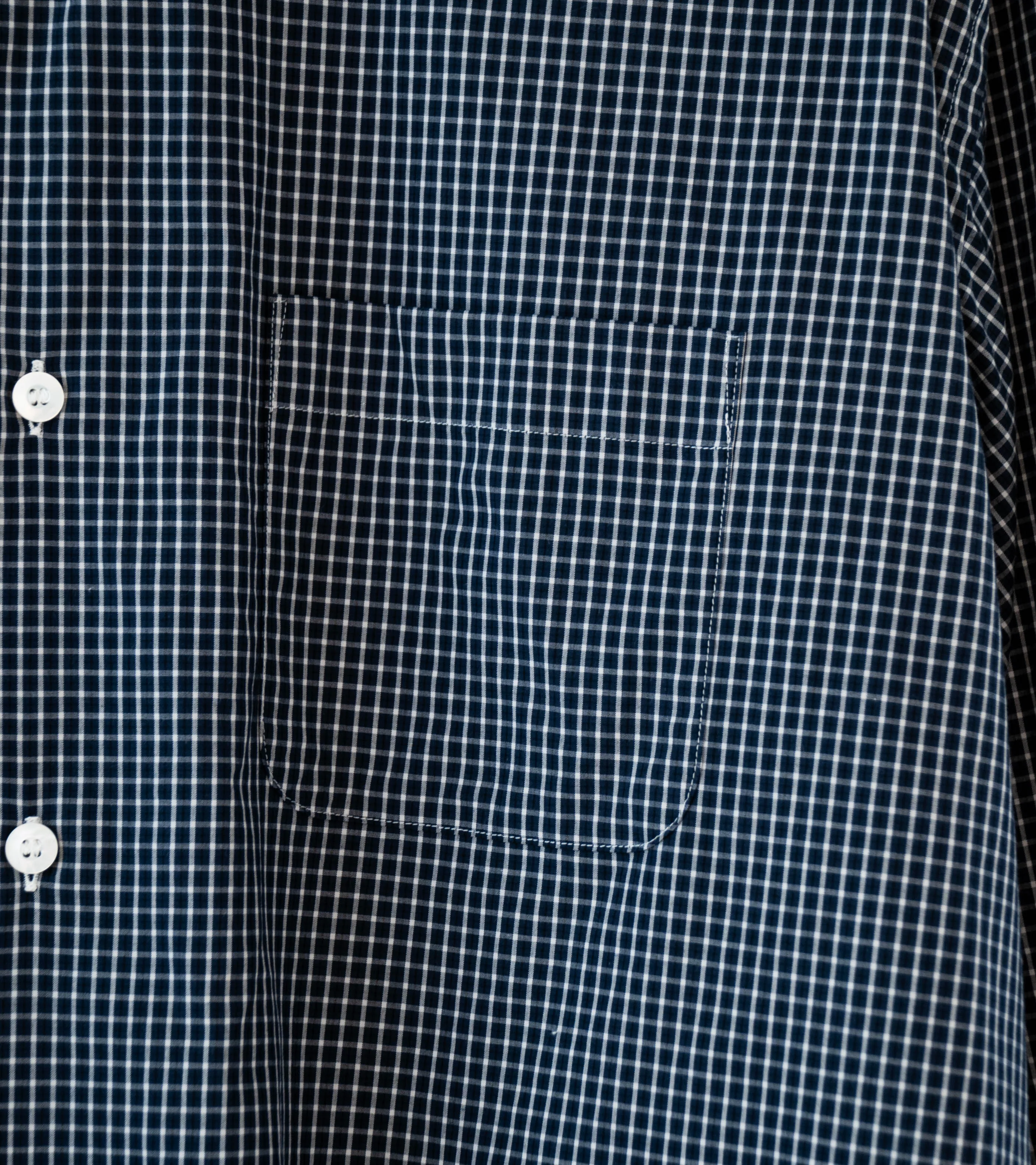 Bauth 'Open Collar Check Shirt' (Blue Check) - Image 3
