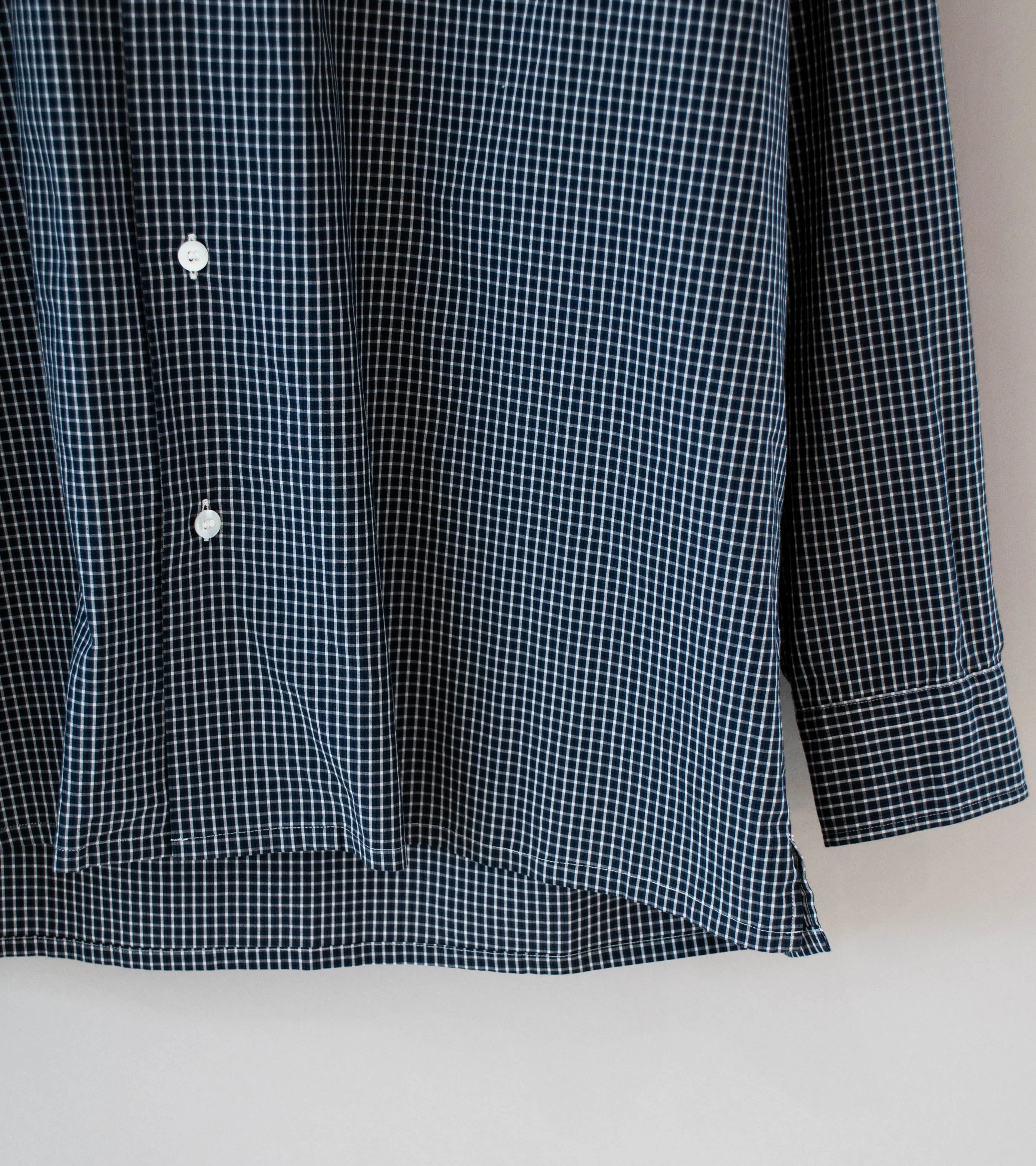 Bauth 'Open Collar Check Shirt' (Blue Check) - Image 4