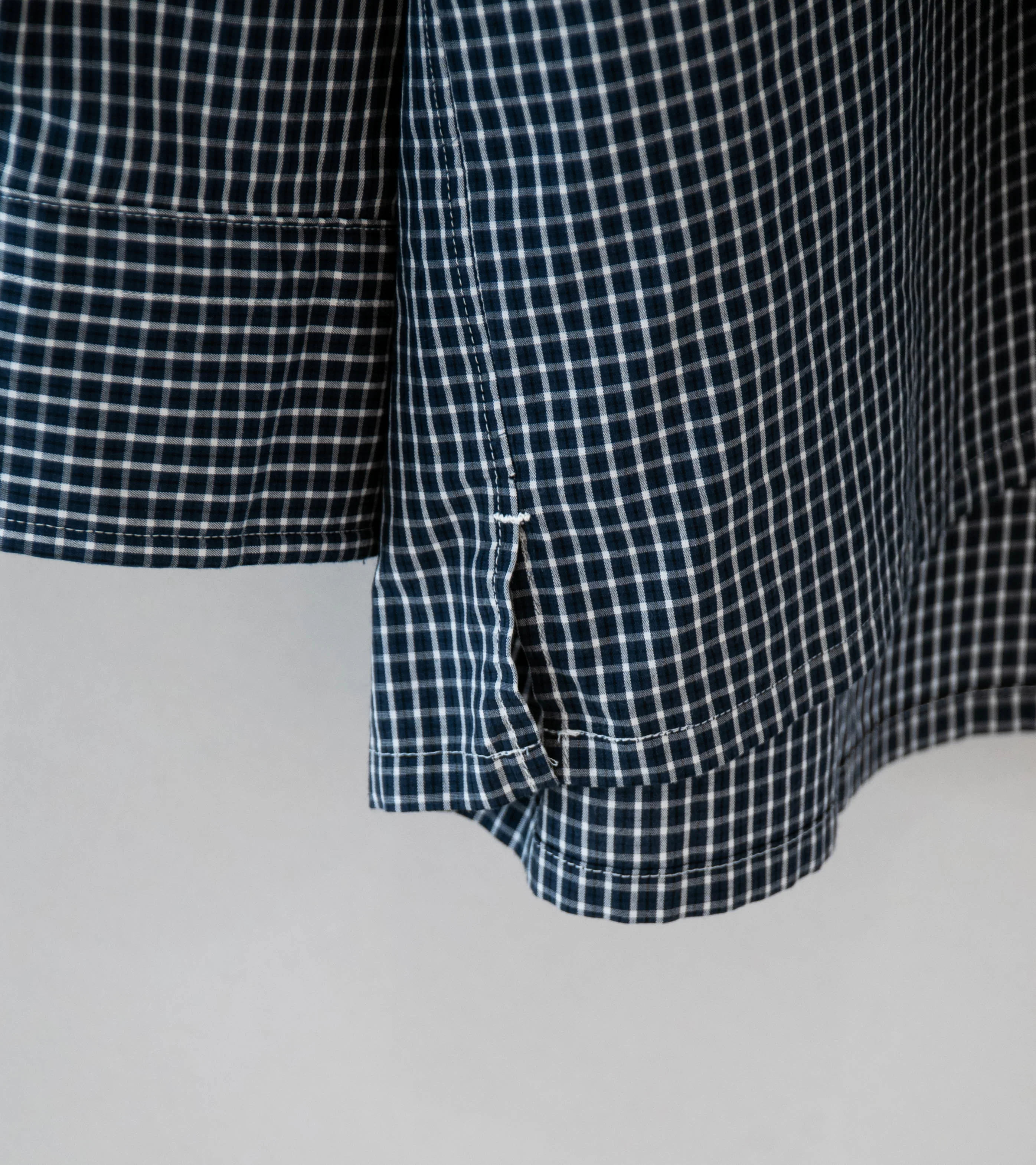 Bauth 'Open Collar Check Shirt' (Blue Check) - Image 5