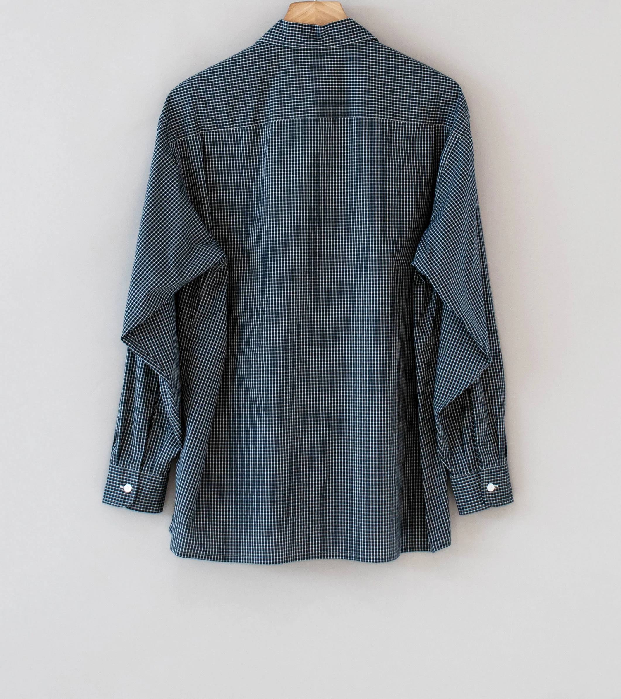 Bauth 'Open Collar Check Shirt' (Blue Check) - Image 7