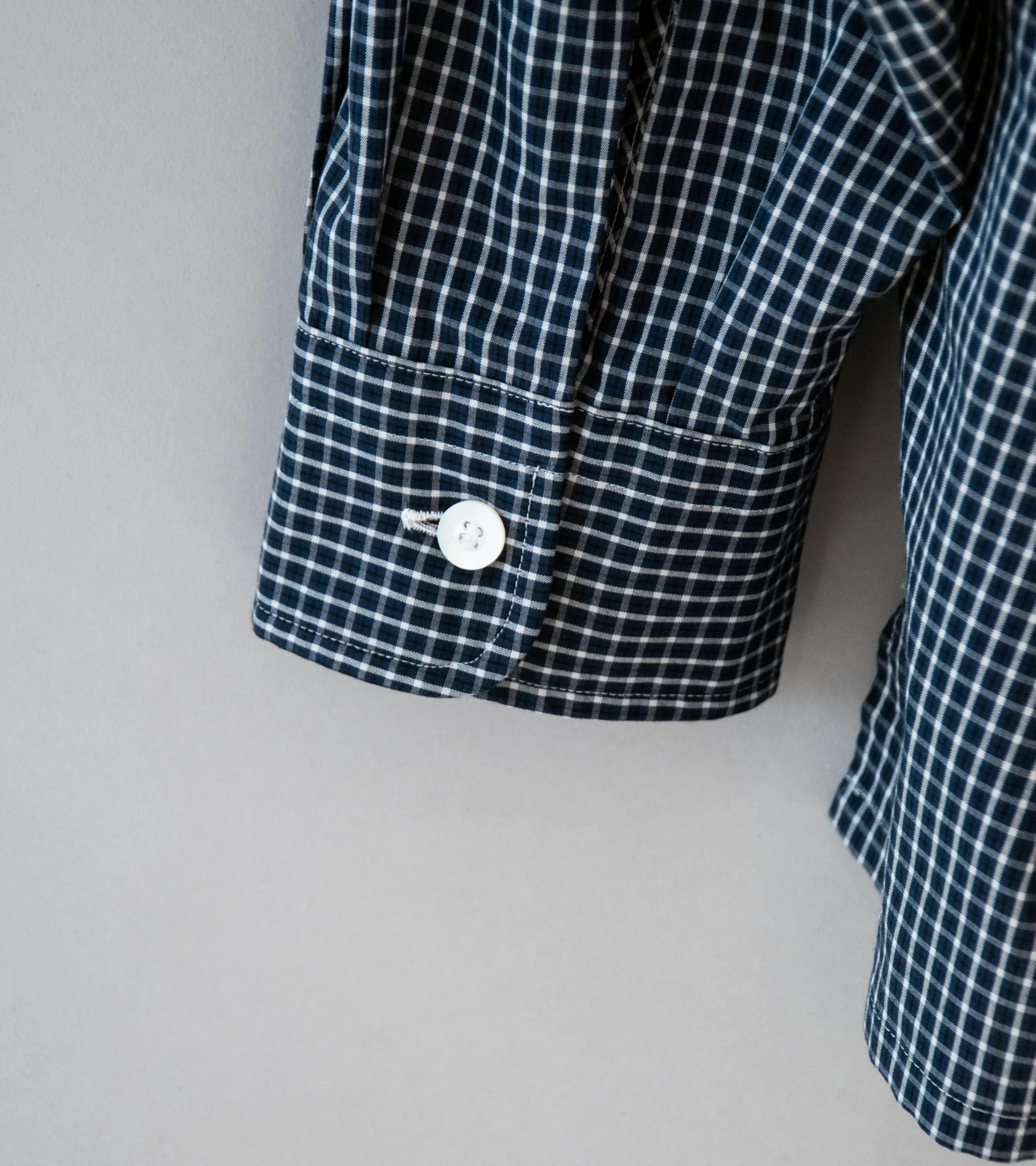 Bauth 'Open Collar Check Shirt' (Blue Check) - Image 8