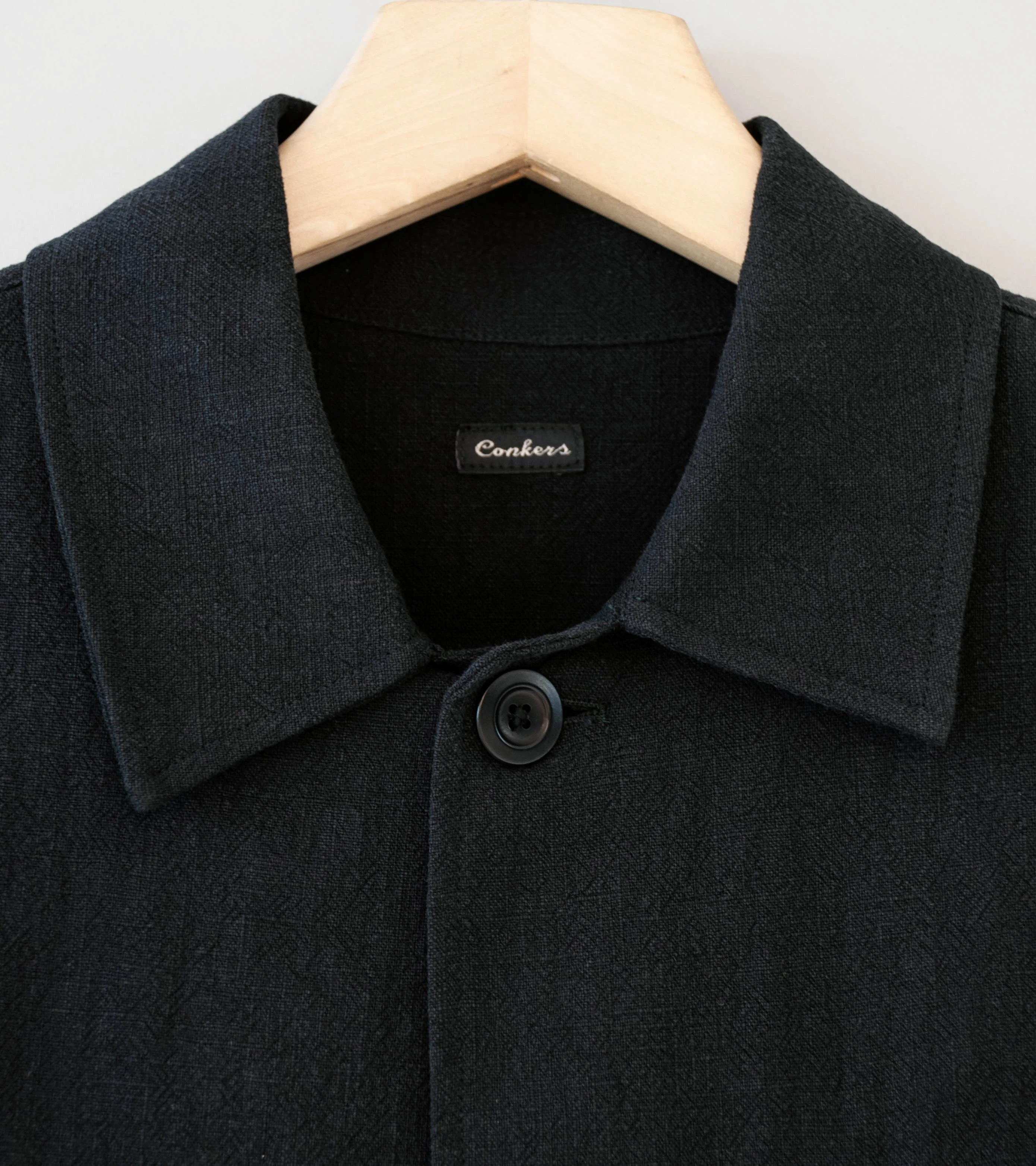 Conkers 'Field Shirt' (Charcoal Ramie Cotton) - Image 6