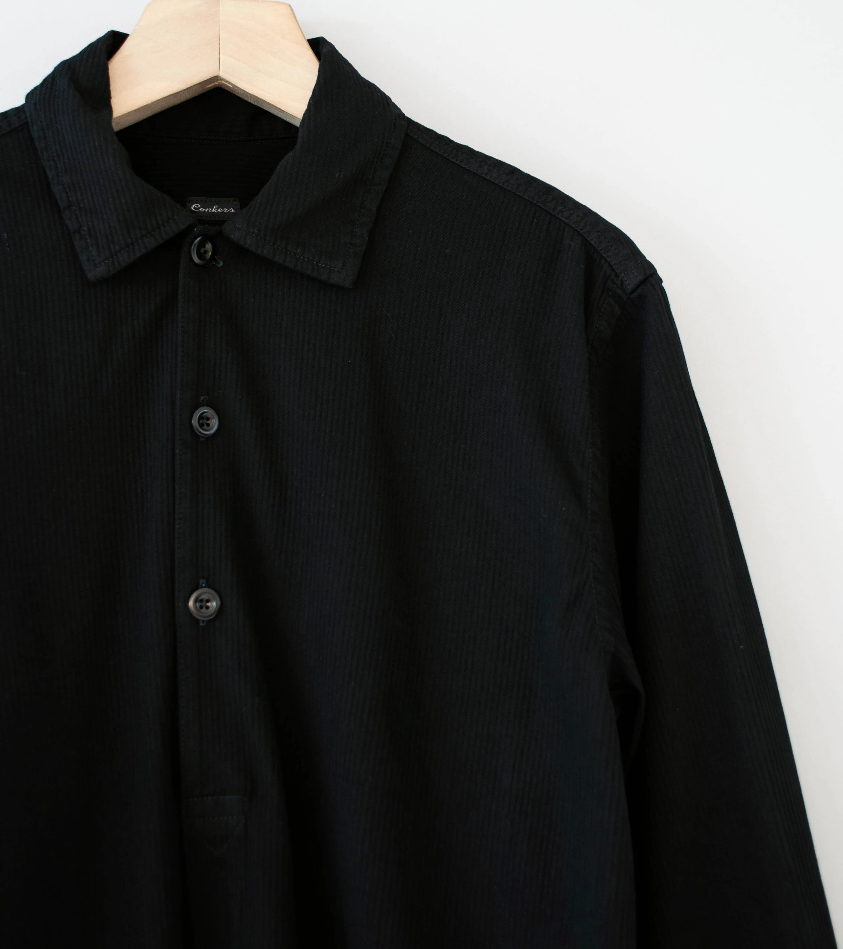 Conkers 'Night Shirt' (OD Black Striped Cotton) - Image 2
