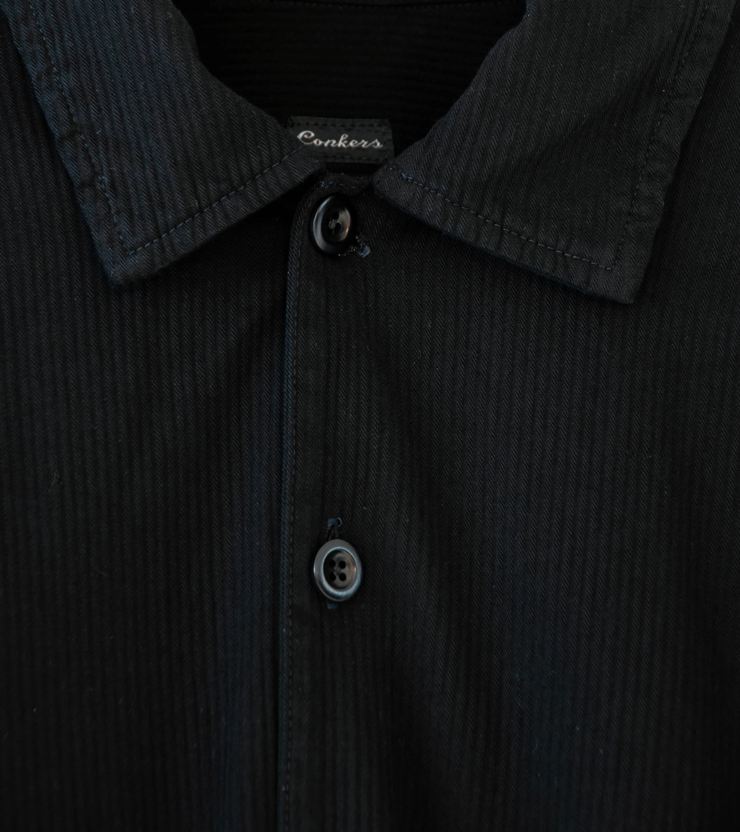 Conkers 'Night Shirt' (OD Black Striped Cotton) - Image 7