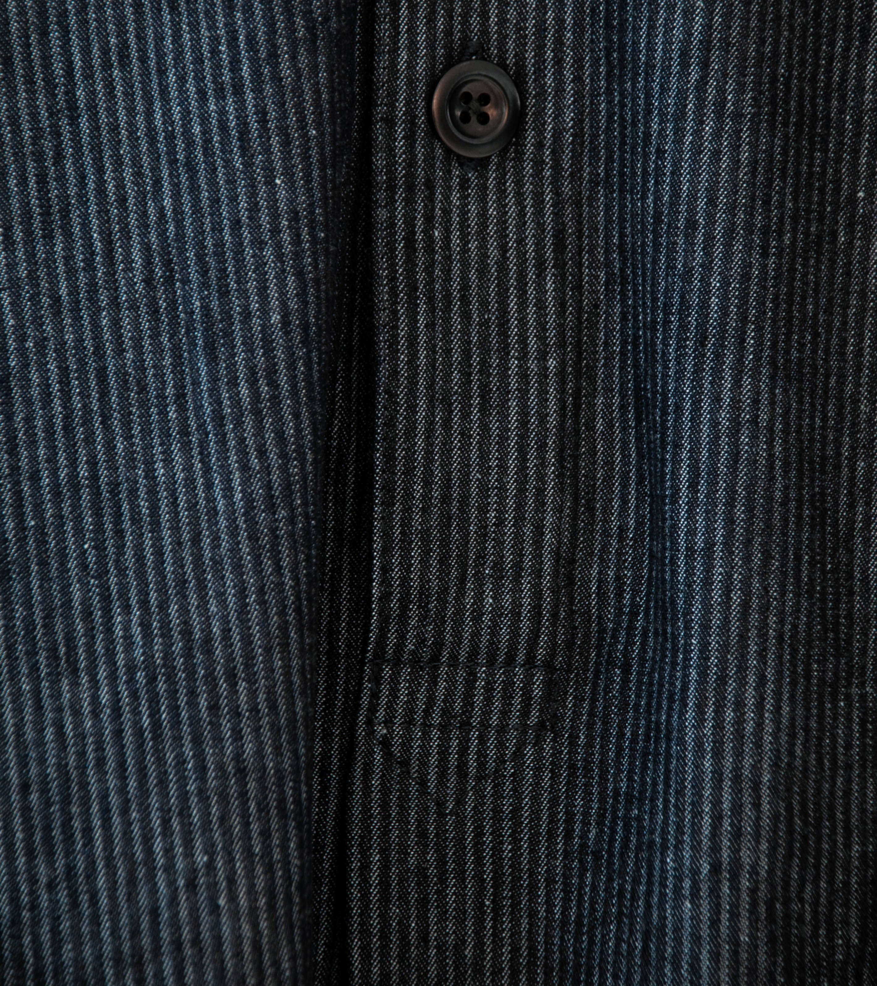 Conkers 'Short Sleeve Night Shirt' (Navy Striped Cotton) - Image 4