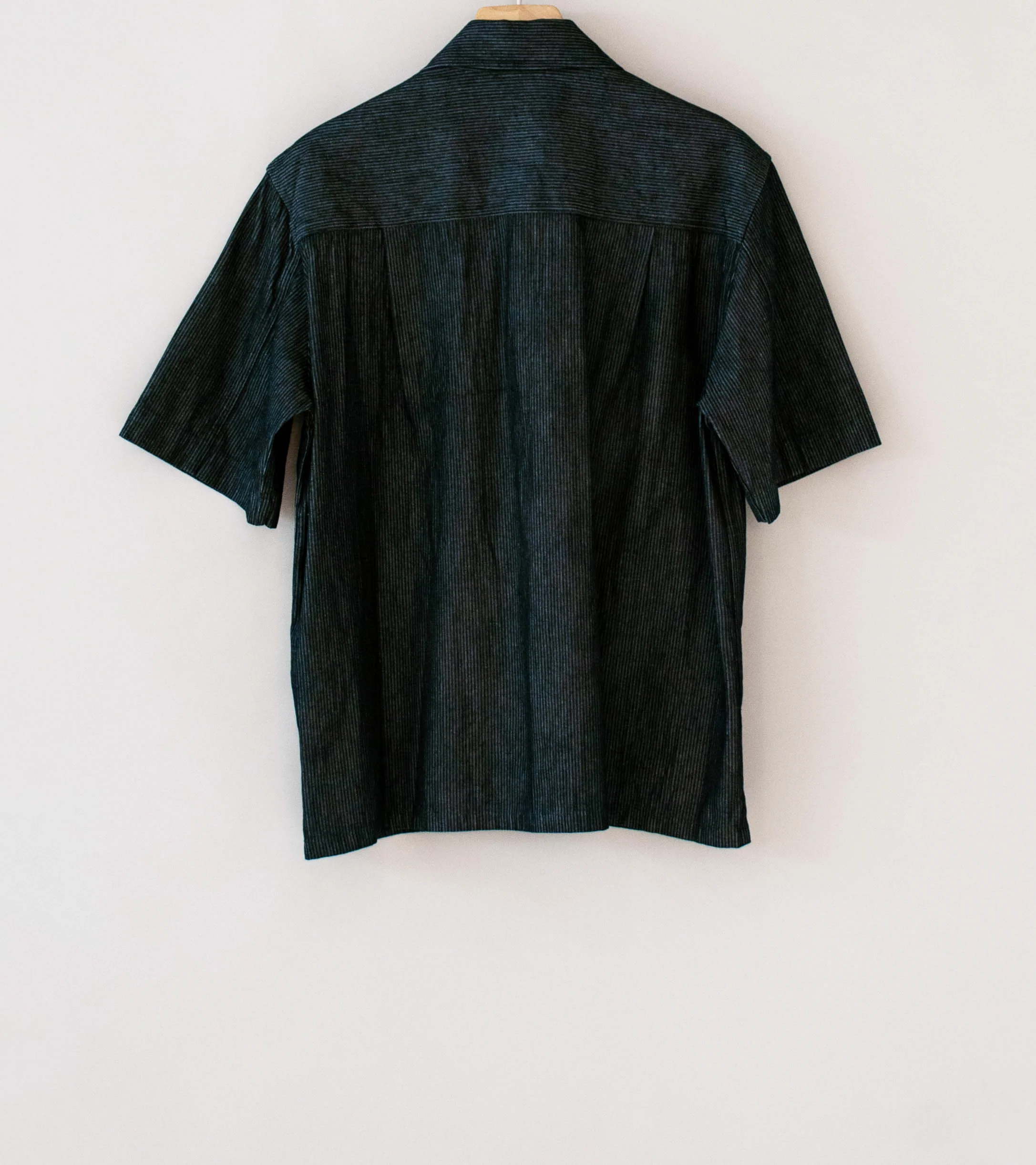 Conkers 'Short Sleeve Night Shirt' (Navy Striped Cotton) - Image 6
