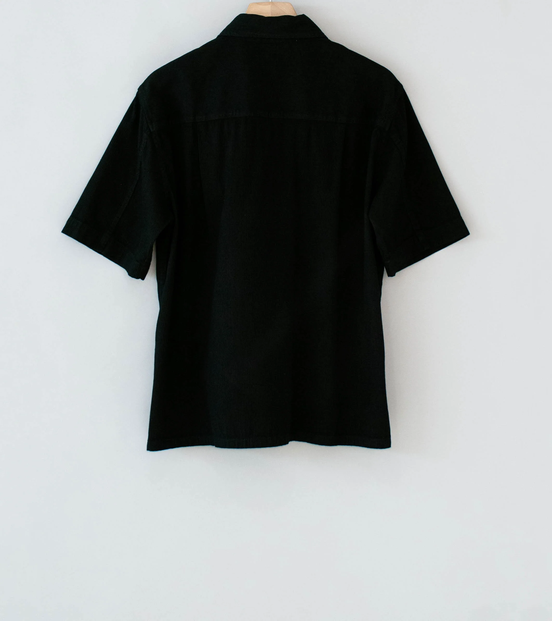 Conkers 'Short Sleeve Night Shirt' (OD Black Striped Cotton) - Image 6