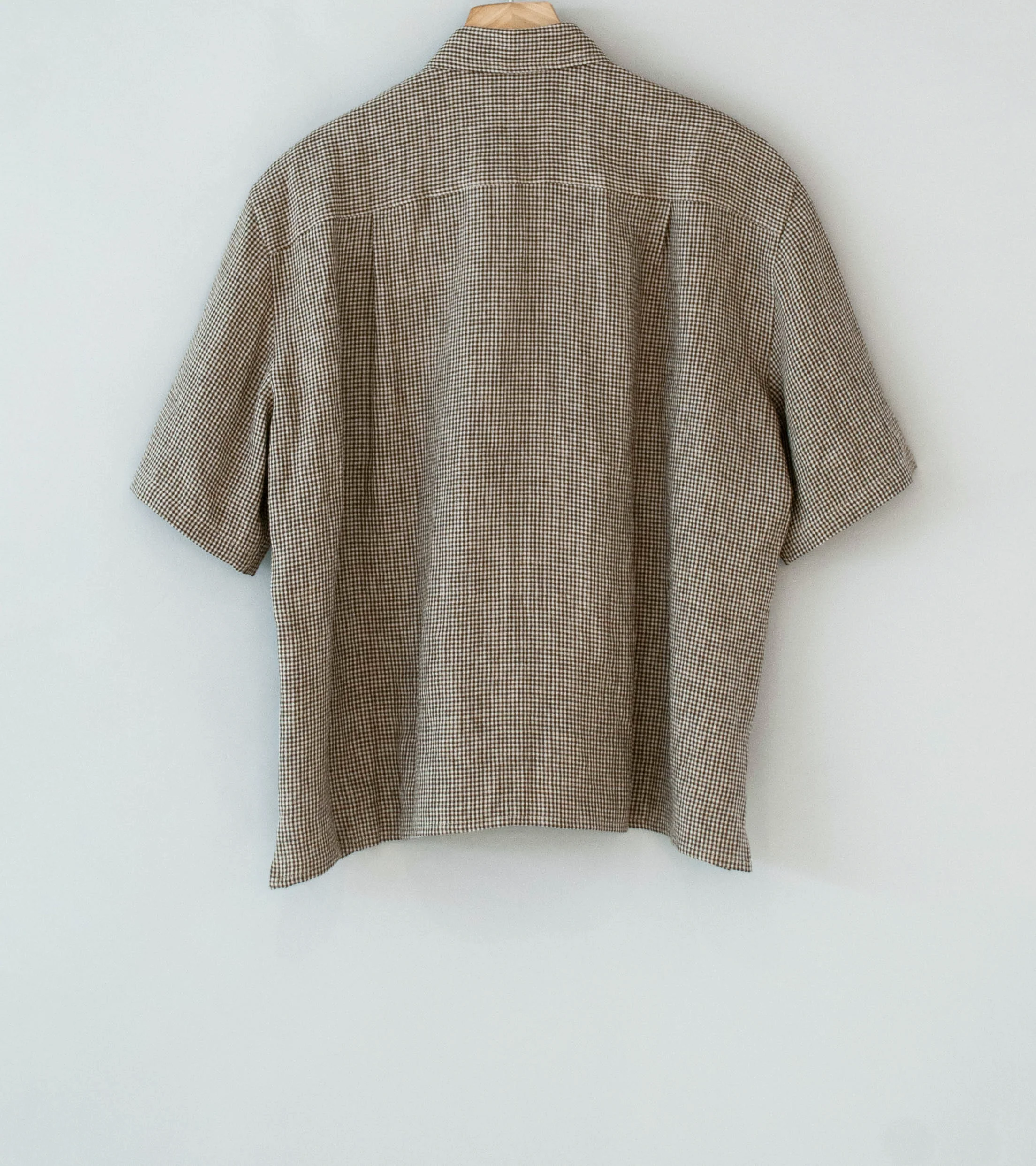 Conkers 'Short Sleeve Relaxed Farmer Shirt' (Straw Irish Linen) - Image 6