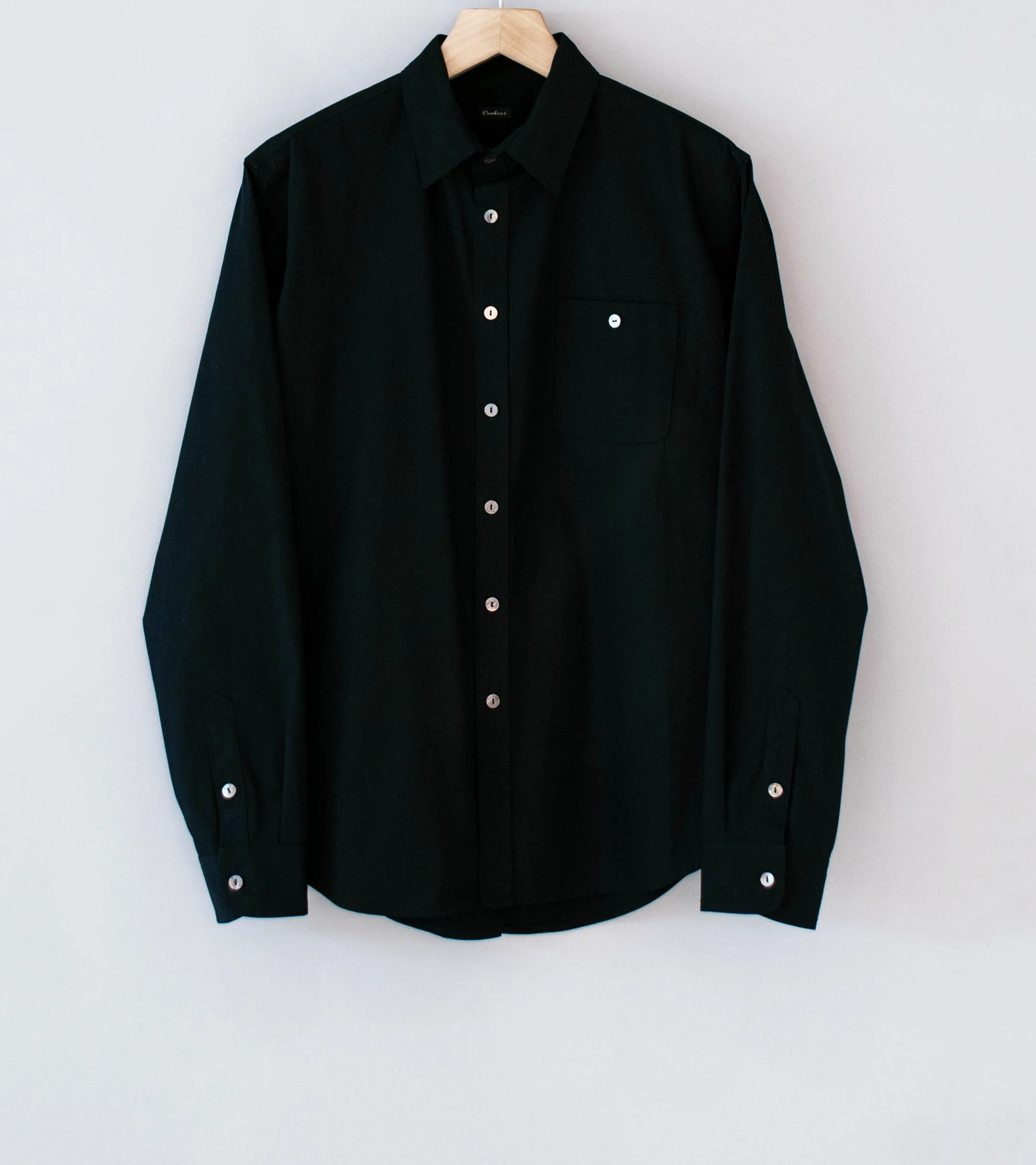 Conkers 'Sunday Shirt' (Black Cotton Poplin)