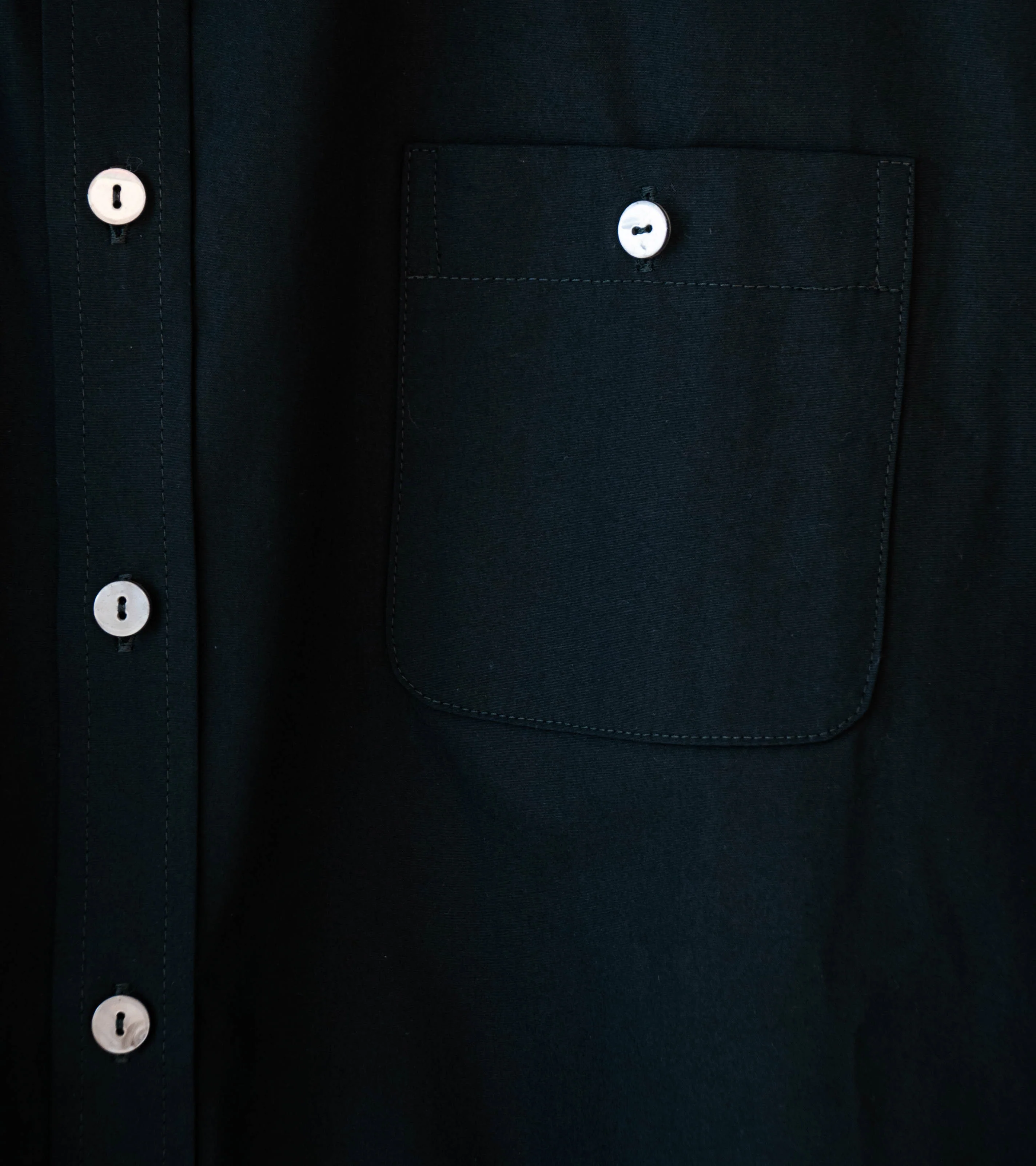 Conkers 'Sunday Shirt' (Black Cotton Poplin) - Image 3
