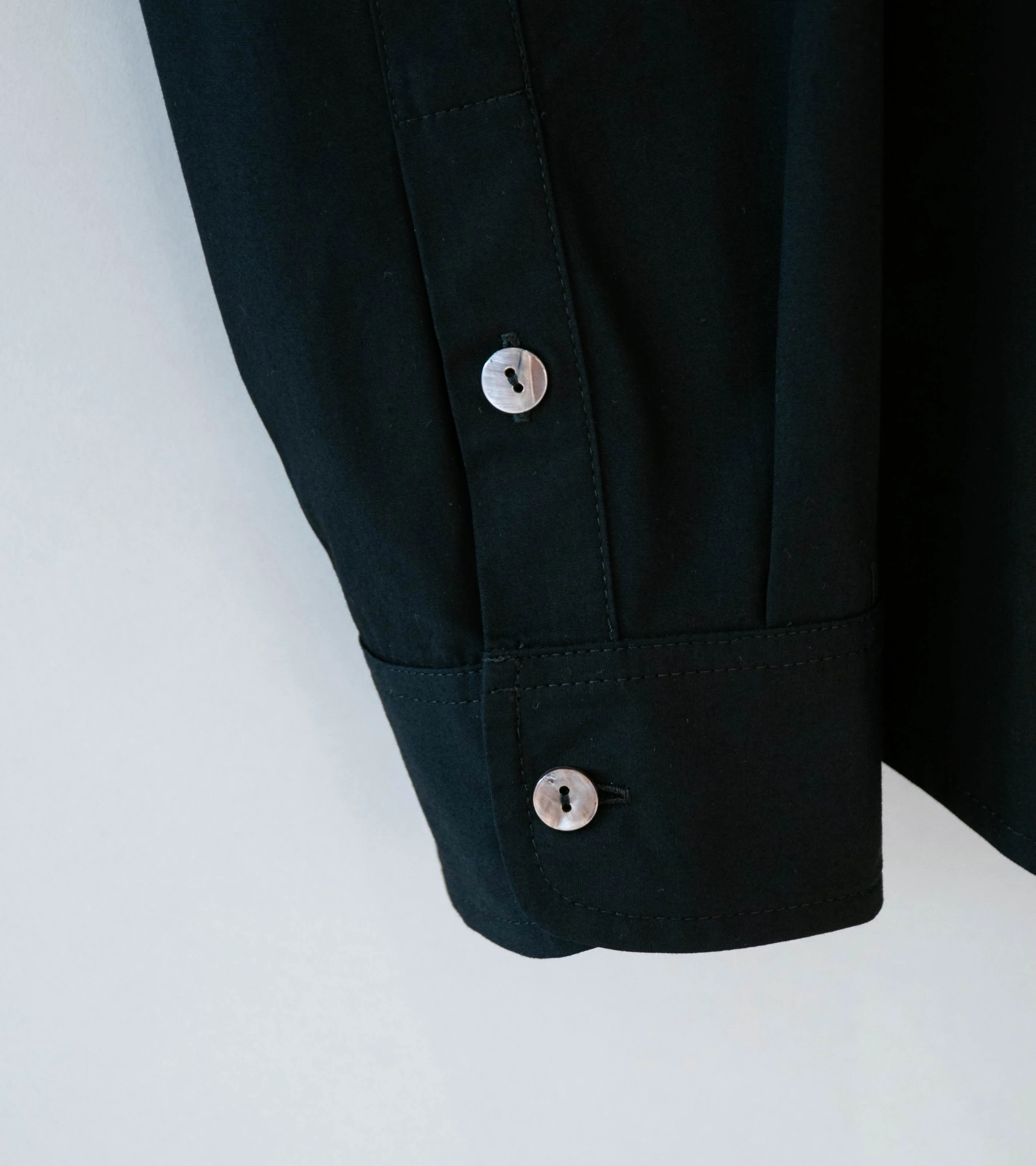 Conkers 'Sunday Shirt' (Black Cotton Poplin) - Image 5
