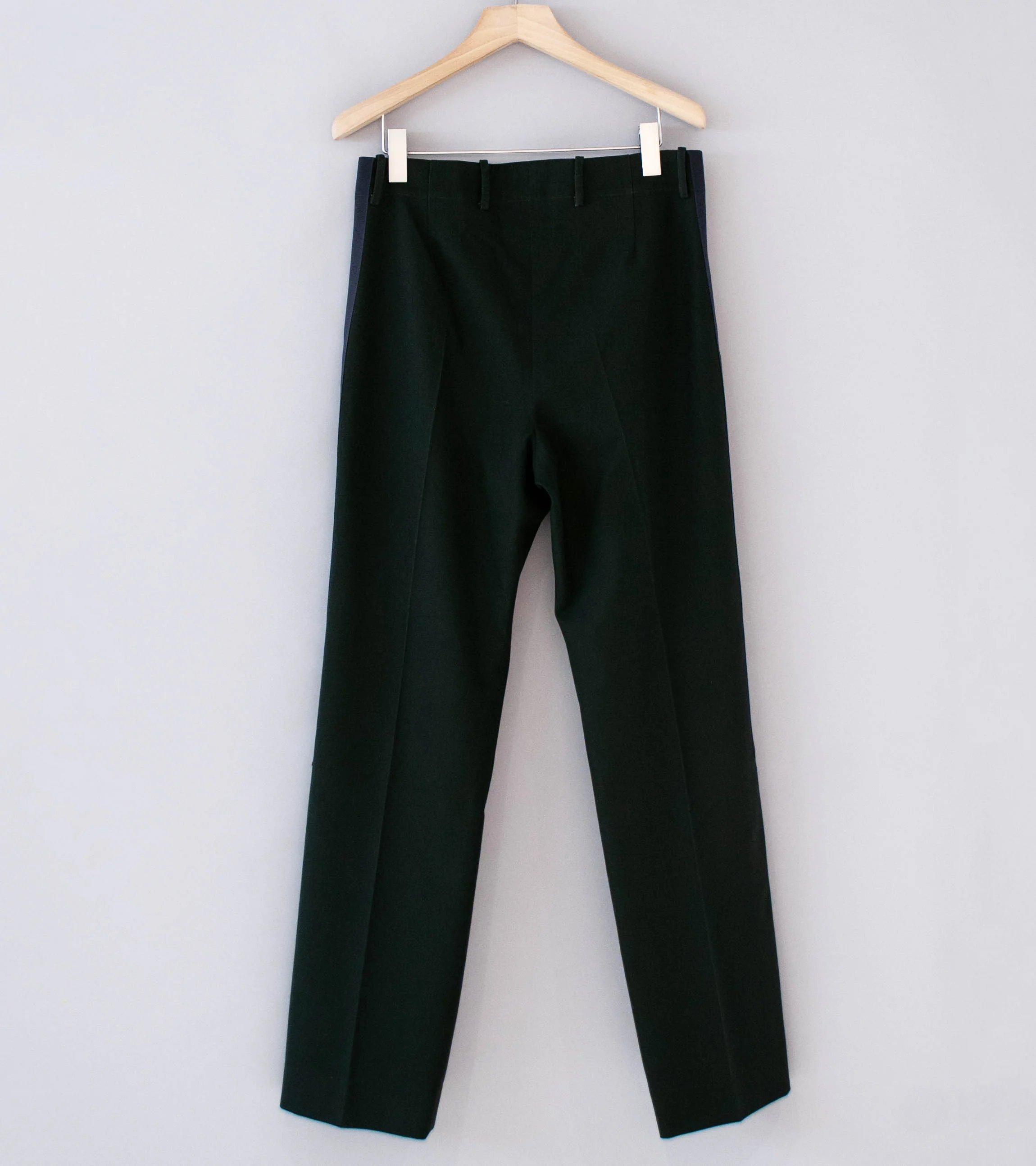 DERRICK 'Broken Stripe Tuxedo Trouser' (Charcoal Silicon Dipped Cotton Satin) - Image 4