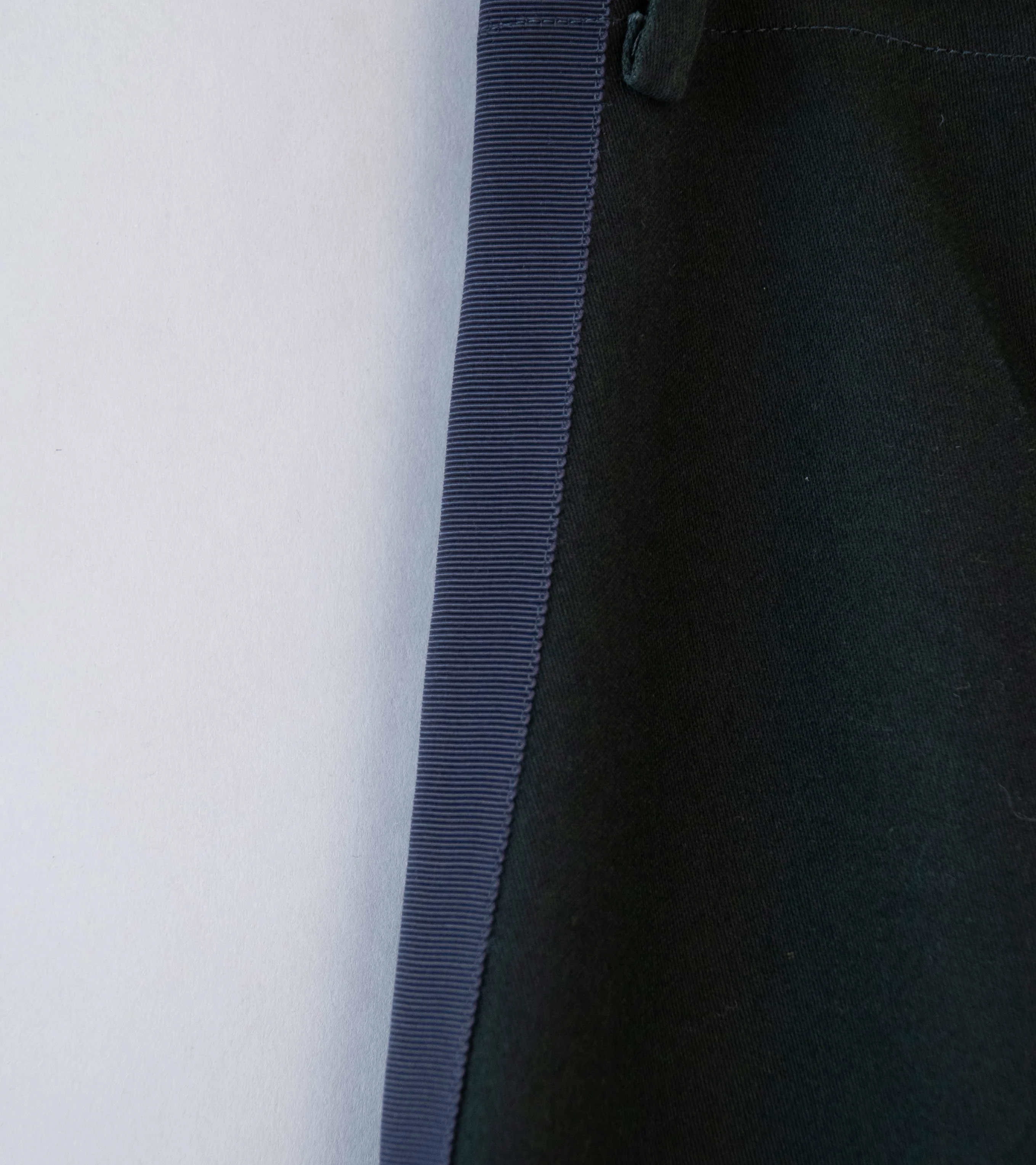 DERRICK 'Broken Stripe Tuxedo Trouser' (Charcoal Silicon Dipped Cotton Satin) - Image 5