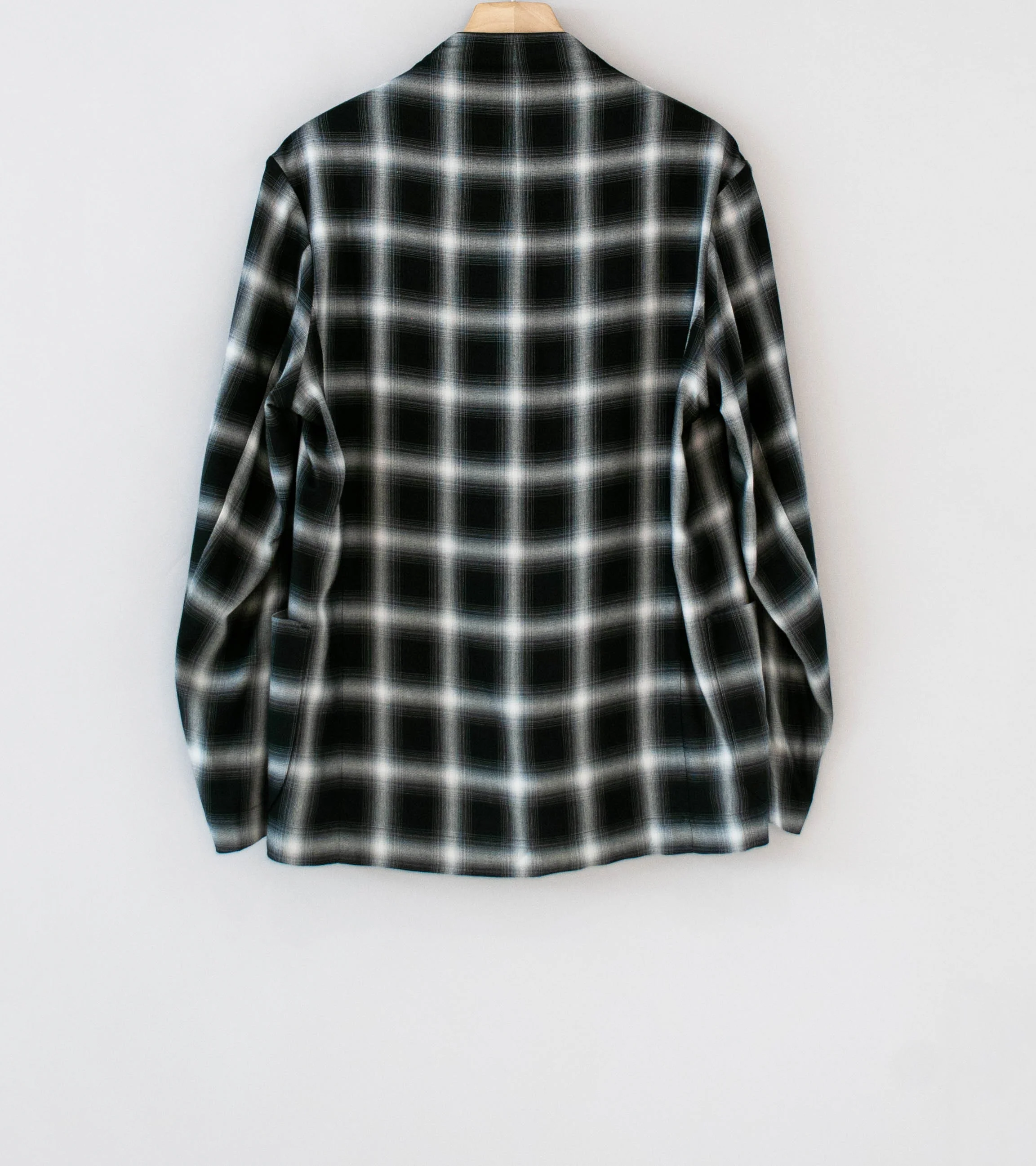 DERRICK 'Company SB Jacket' (Black Grey Pyjama Viscose Shadow Check) - Image 8