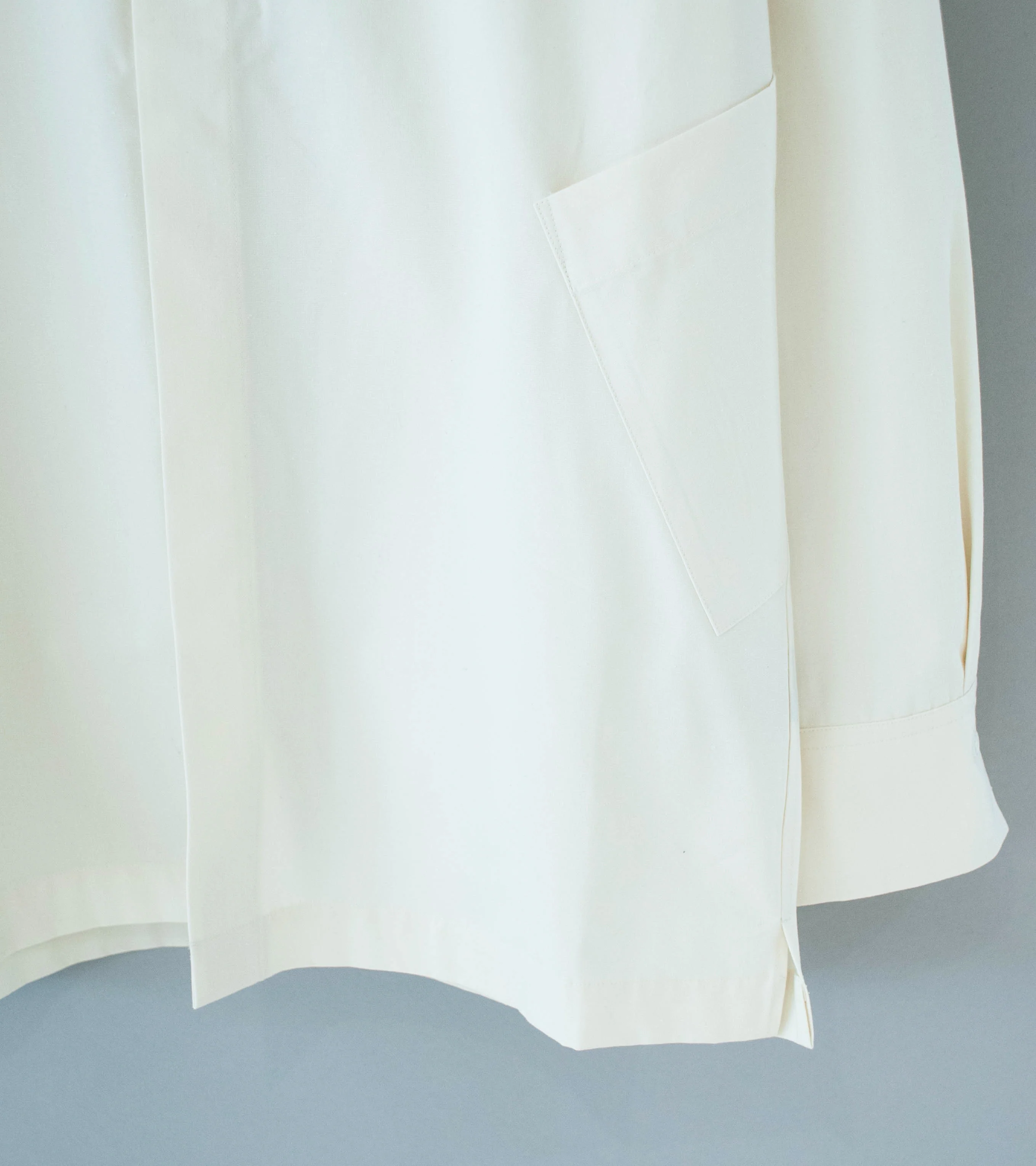 DERRICK 'Relay Shirt' (Ivory Cotton Silk Slubbed Weathercloth) - Image 3