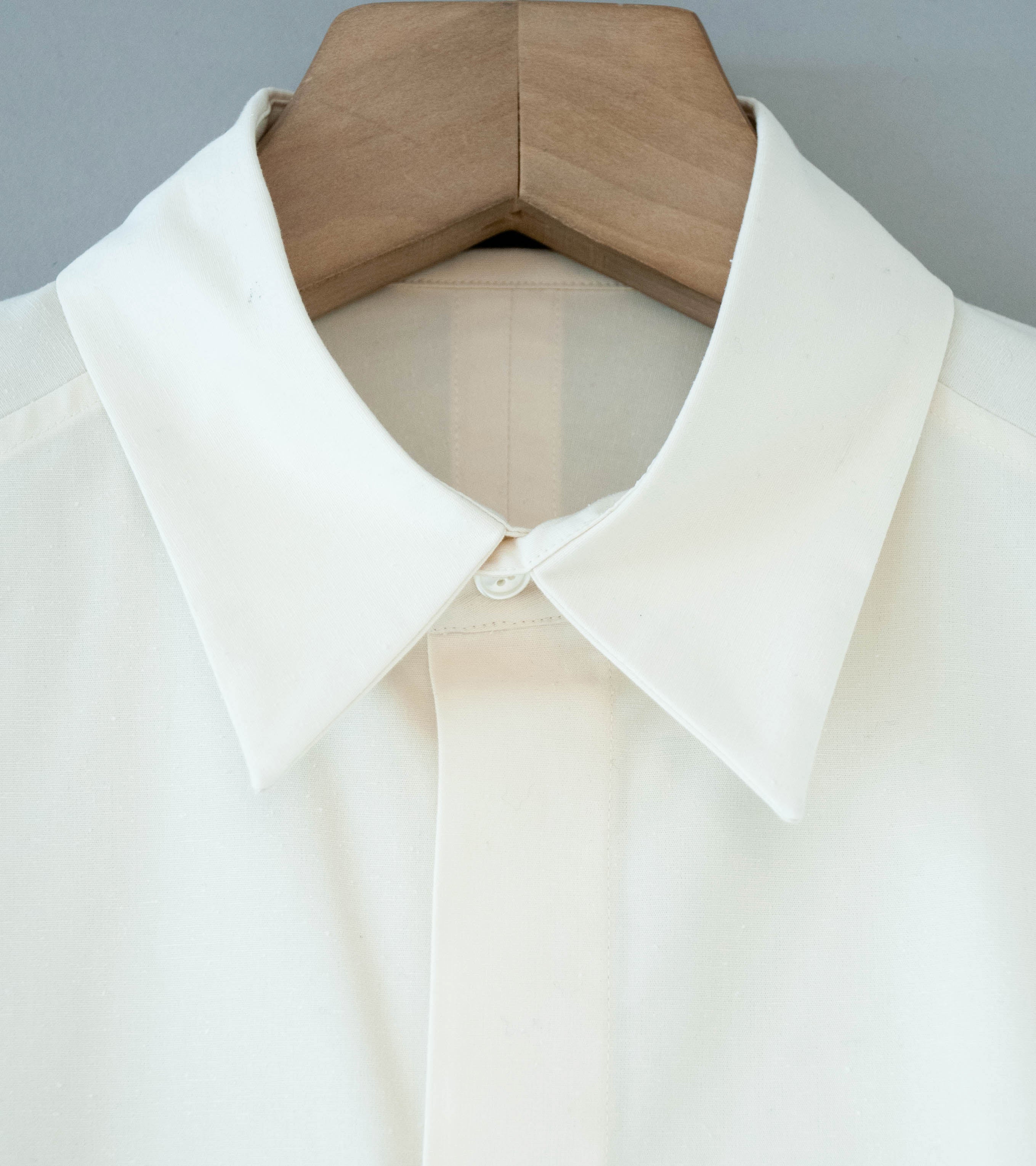 DERRICK 'Relay Shirt' (Ivory Cotton Silk Slubbed Weathercloth) - Image 7