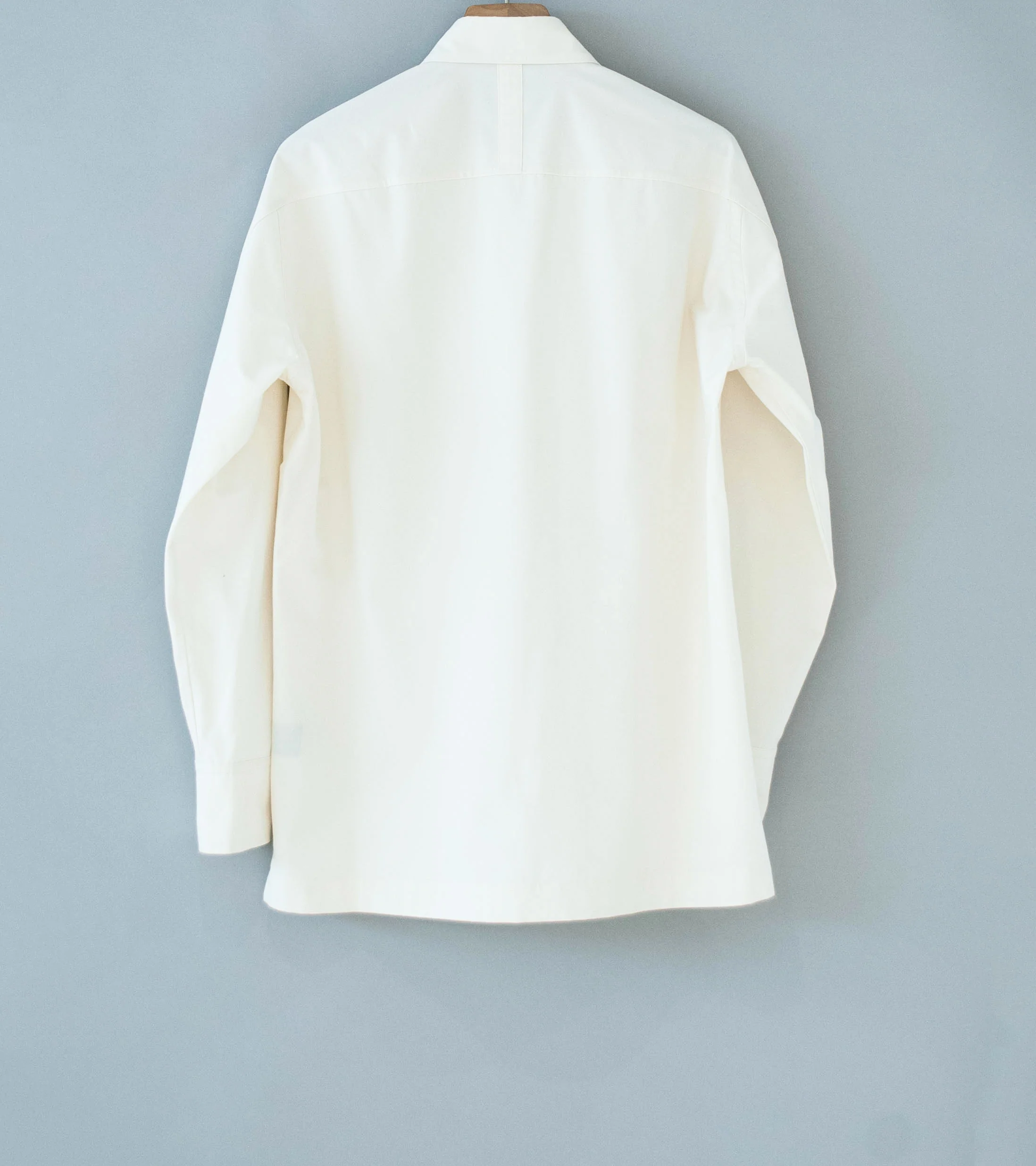 DERRICK 'Relay Shirt' (Ivory Cotton Silk Slubbed Weathercloth) - Image 9