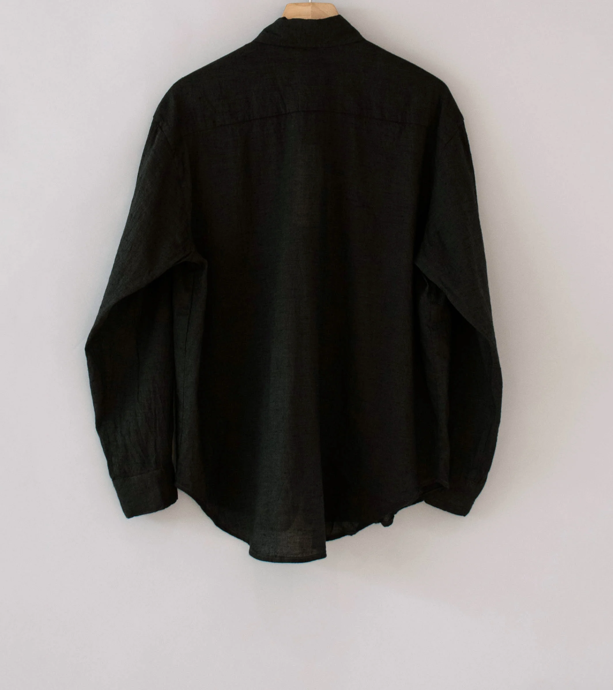 Evan Kinori 'Big Shirt' (Brown Navy Linen Cotton Summercloth) - Image 7