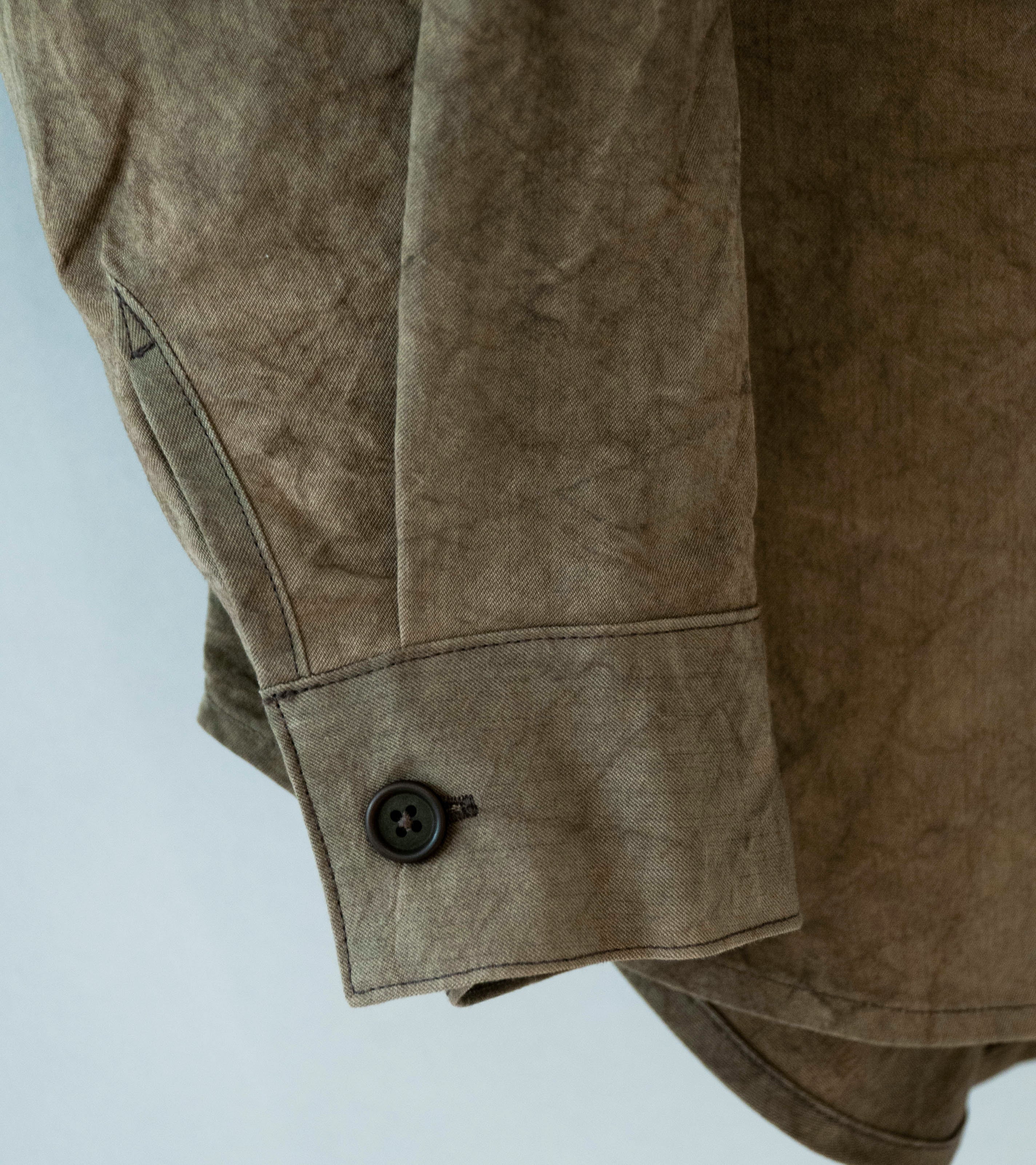 Evan Kinori 'Big Shirt' (Brown Persimmon Iron Dye Natural Dye Twill) - Image 5