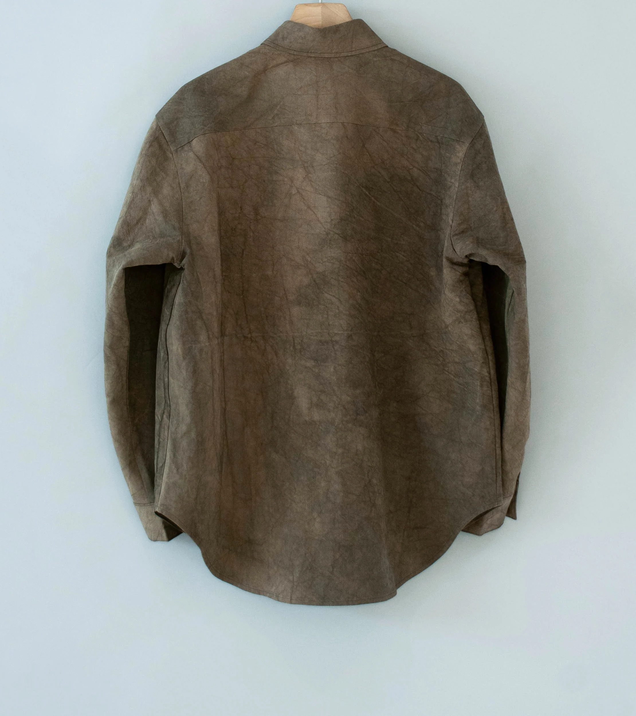 Evan Kinori 'Big Shirt' (Brown Persimmon Iron Dye Natural Dye Twill) - Image 8