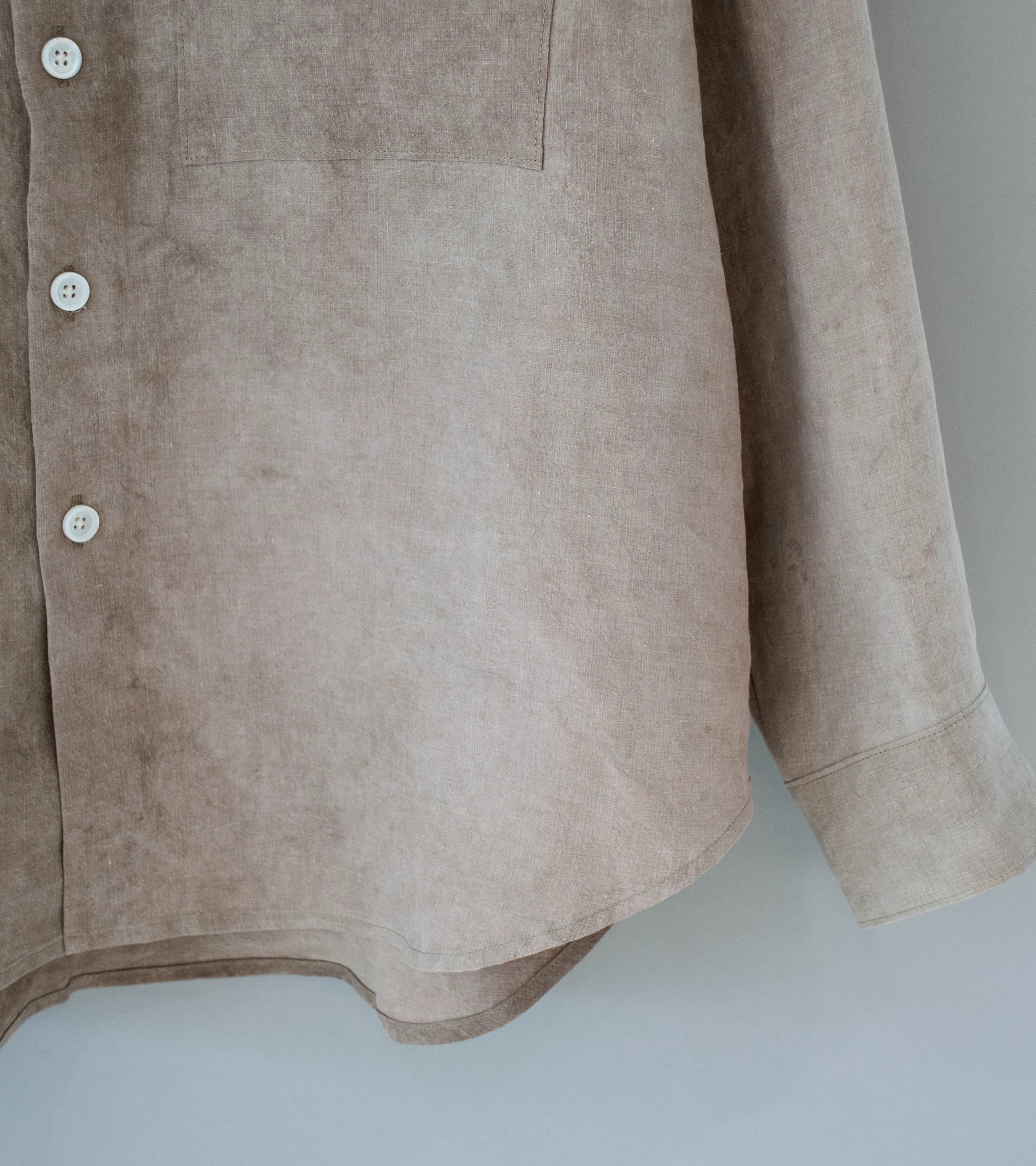 Evan Kinori 'Big Shirt Two' (Dark Beige Cold Dyed Hemp) - Image 4