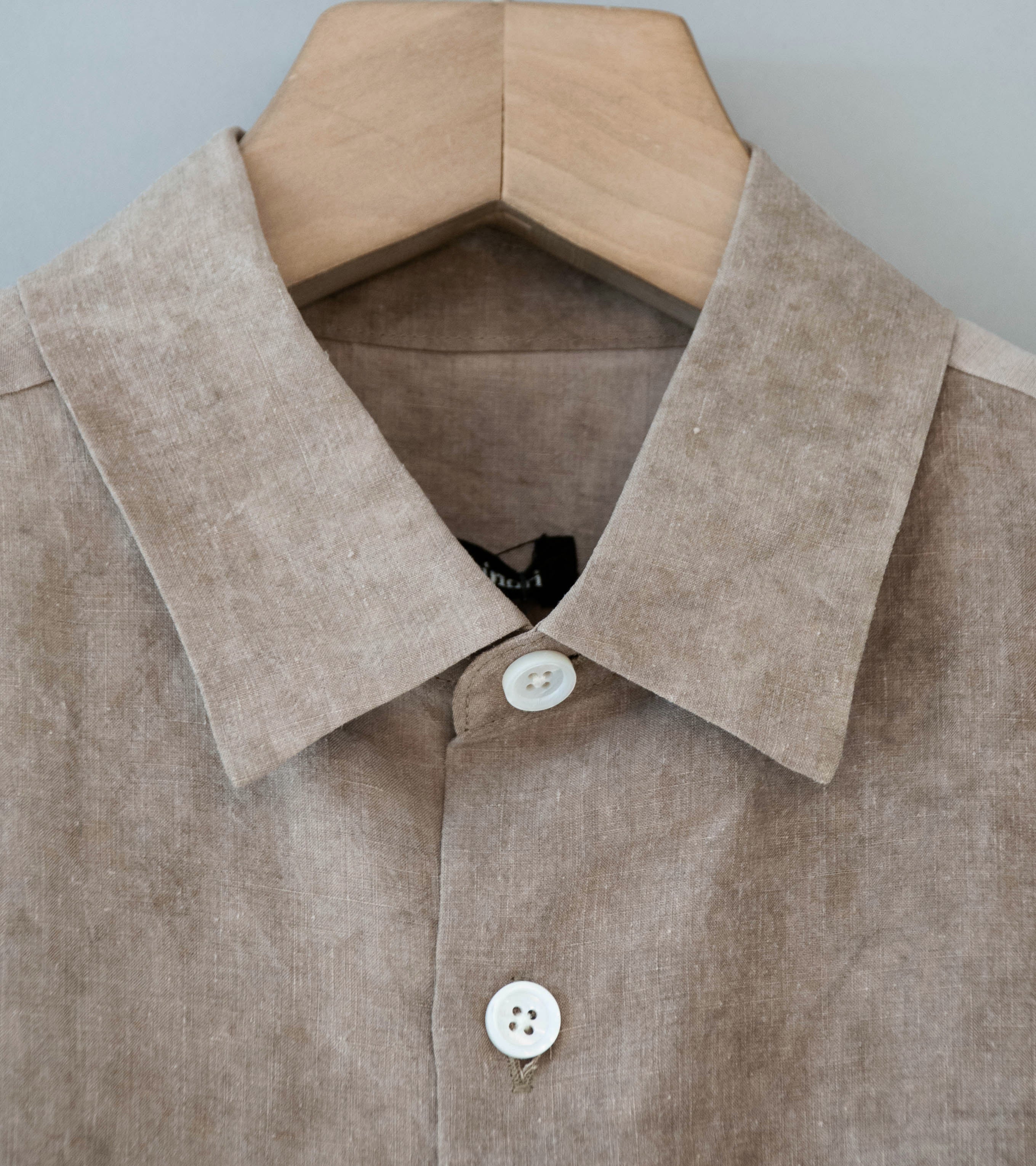 Evan Kinori 'Big Shirt Two' (Dark Beige Cold Dyed Hemp) - Image 6