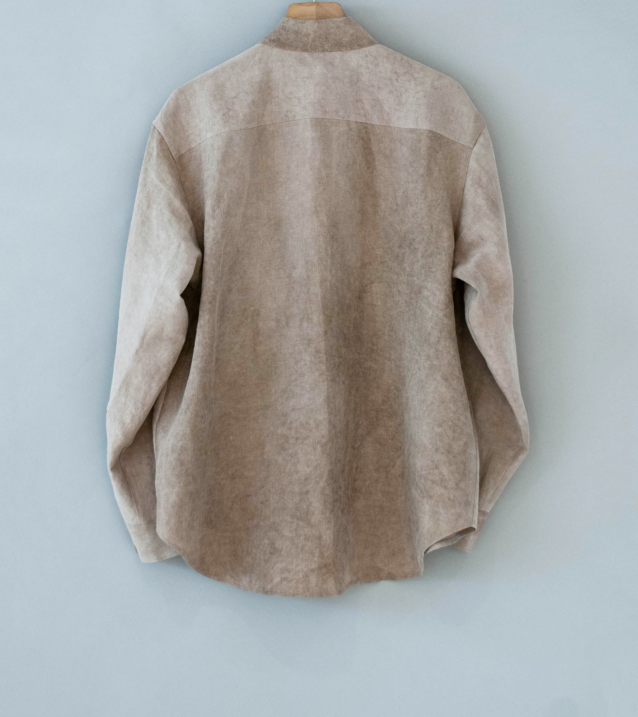 Evan Kinori 'Big Shirt Two' (Dark Beige Cold Dyed Hemp) - Image 8