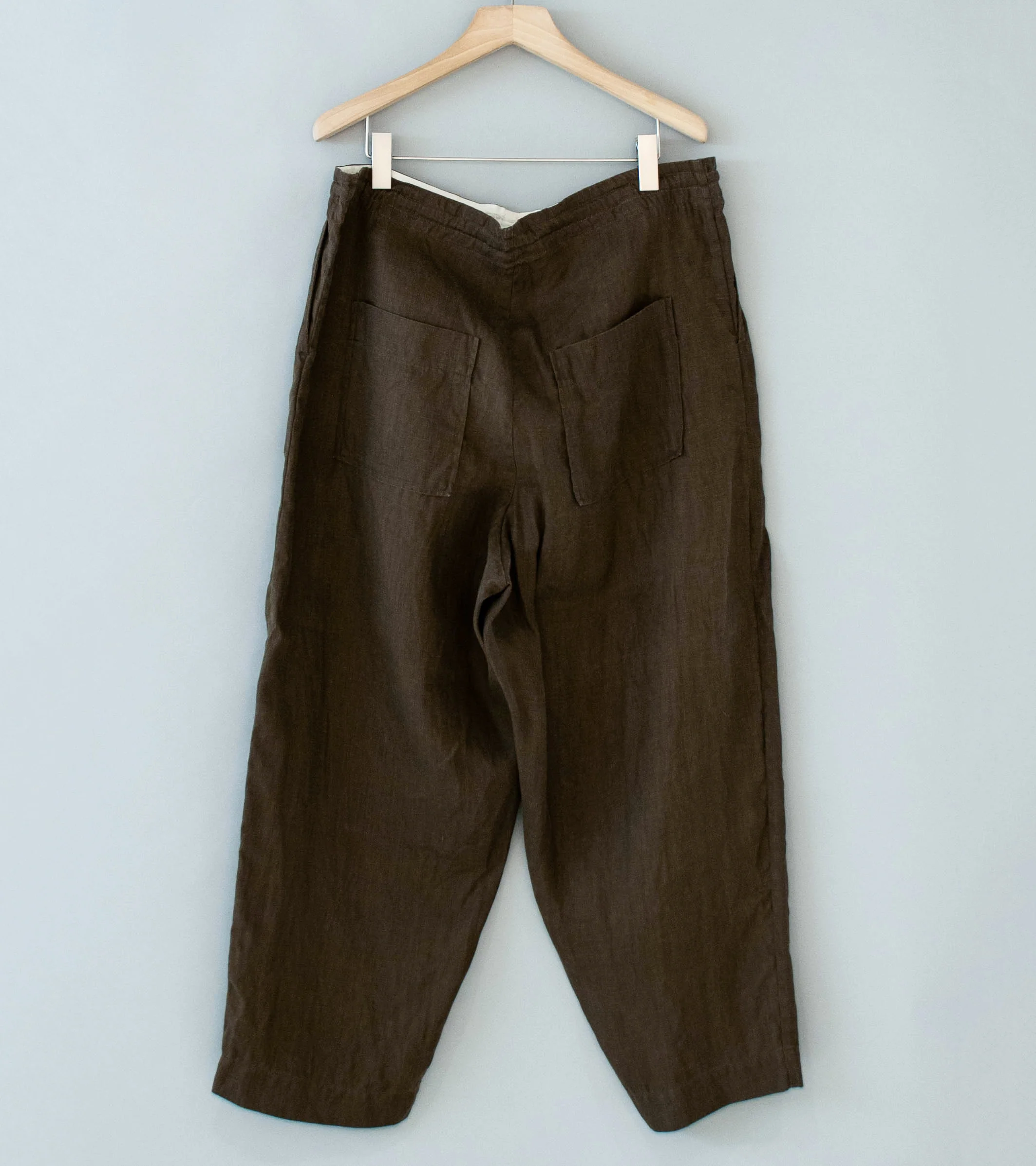 Evan Kinori 'Drawstring Pant' (Dark Olive Sumi Ink Hemp Twill) - Image 5