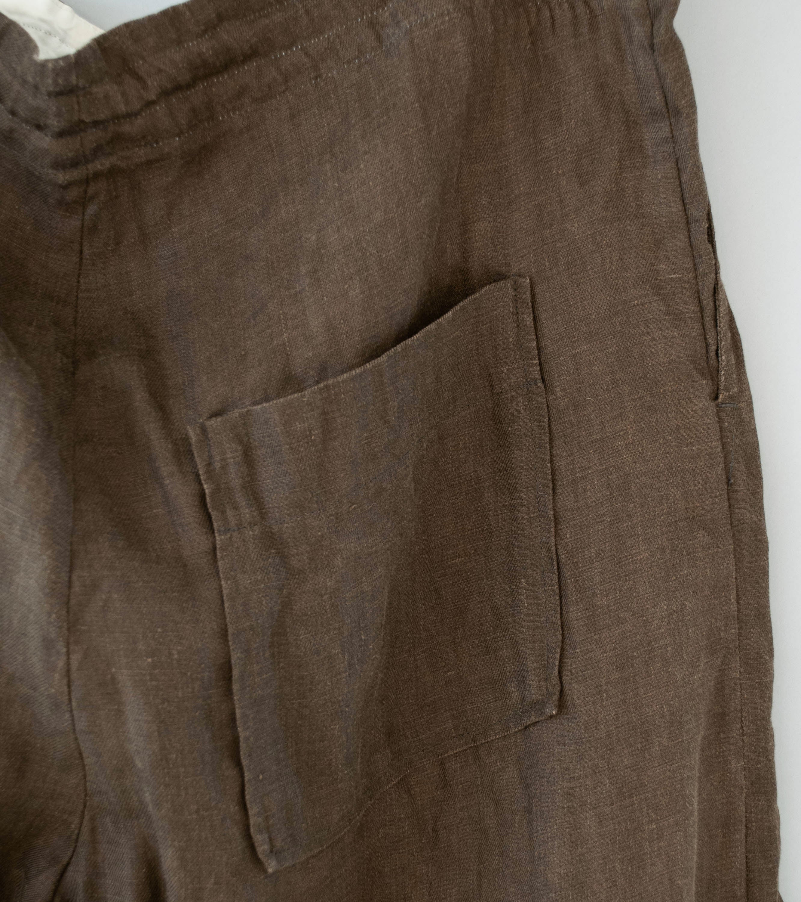 Evan Kinori 'Drawstring Pant' (Dark Olive Sumi Ink Hemp Twill) - Image 6