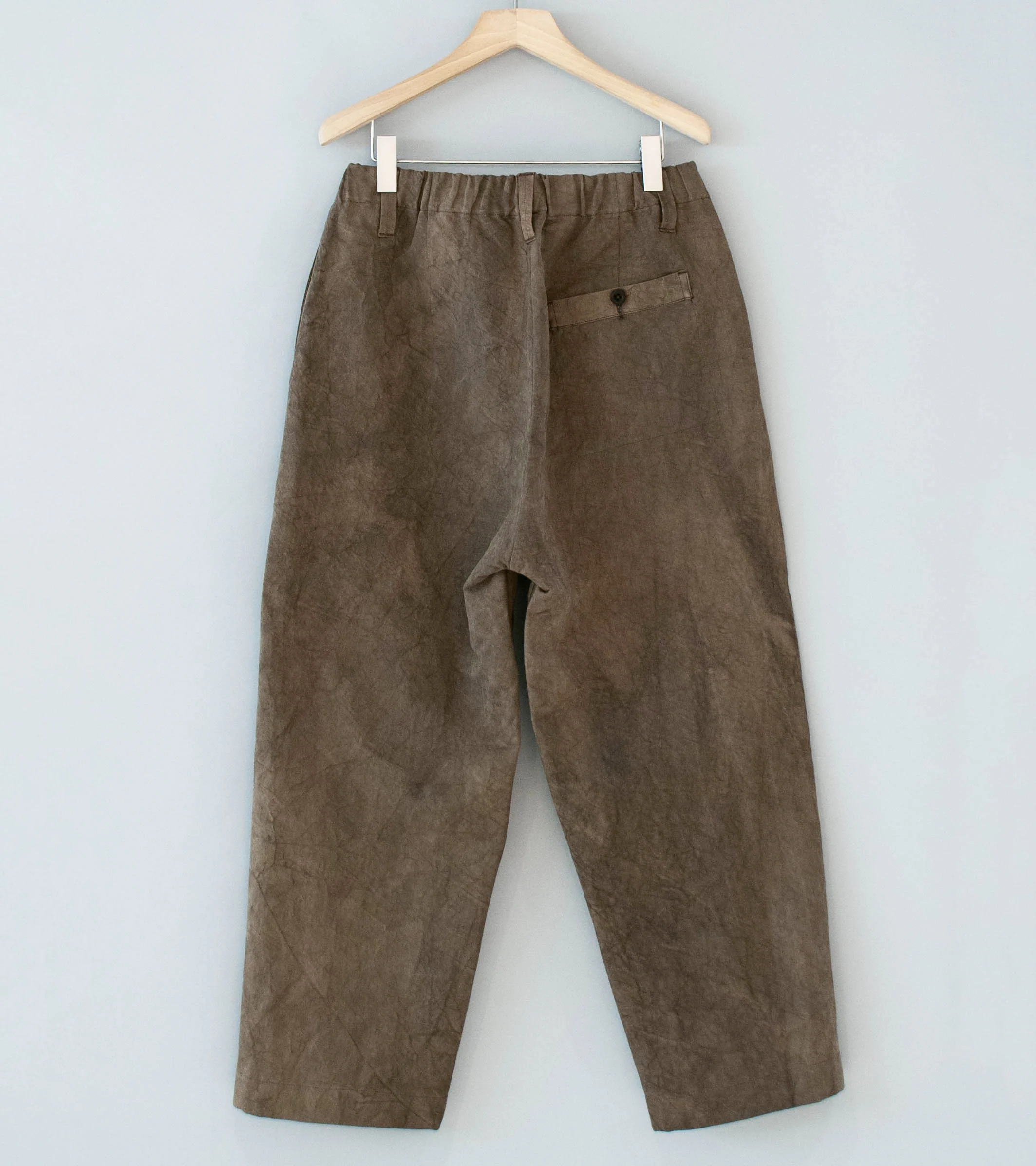 Evan Kinori 'Elastic Pant' (Brown Persimmon Iron Natural Dye Twill) - Image 5