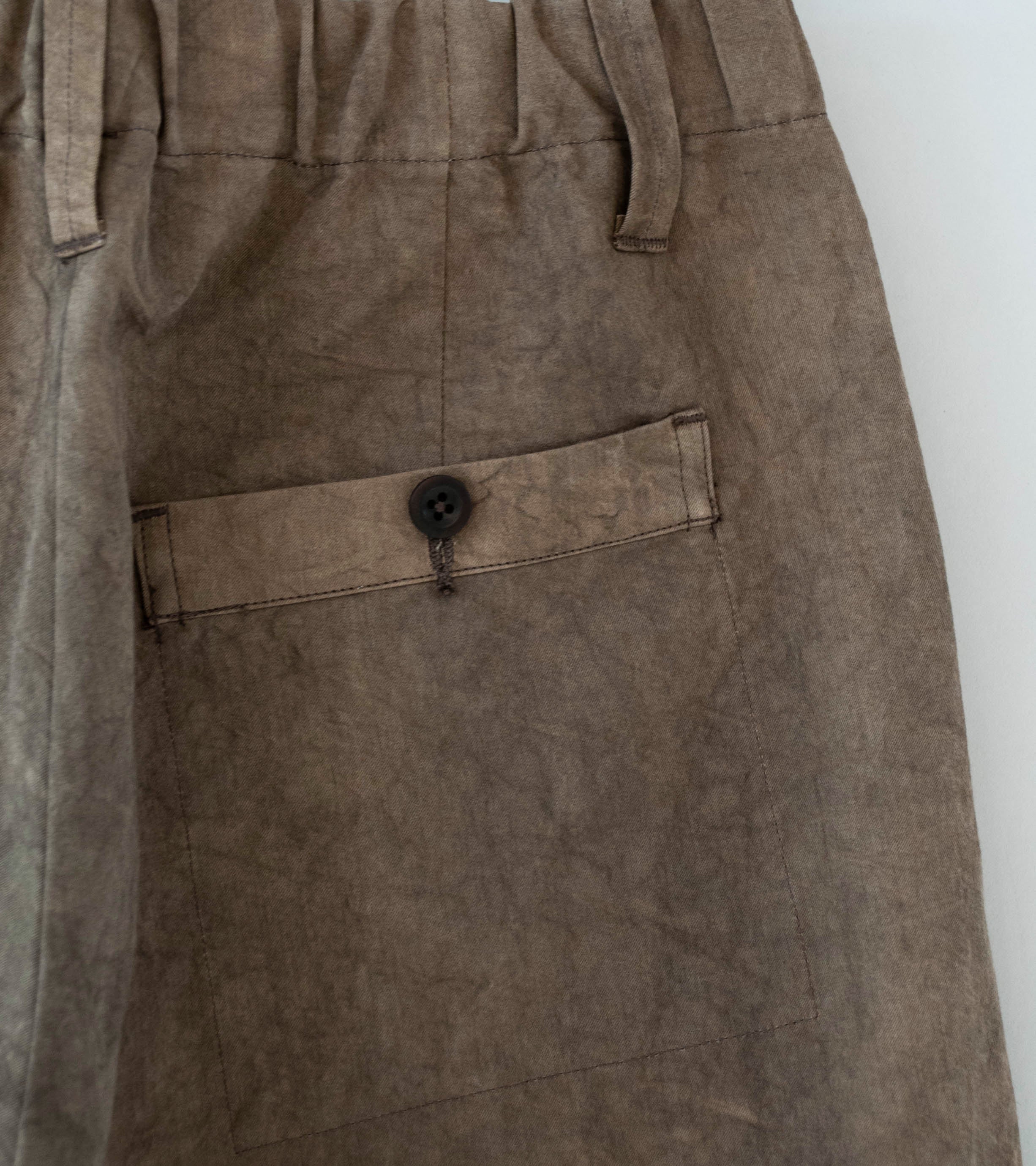 Evan Kinori 'Elastic Pant' (Brown Persimmon Iron Natural Dye Twill) - Image 6