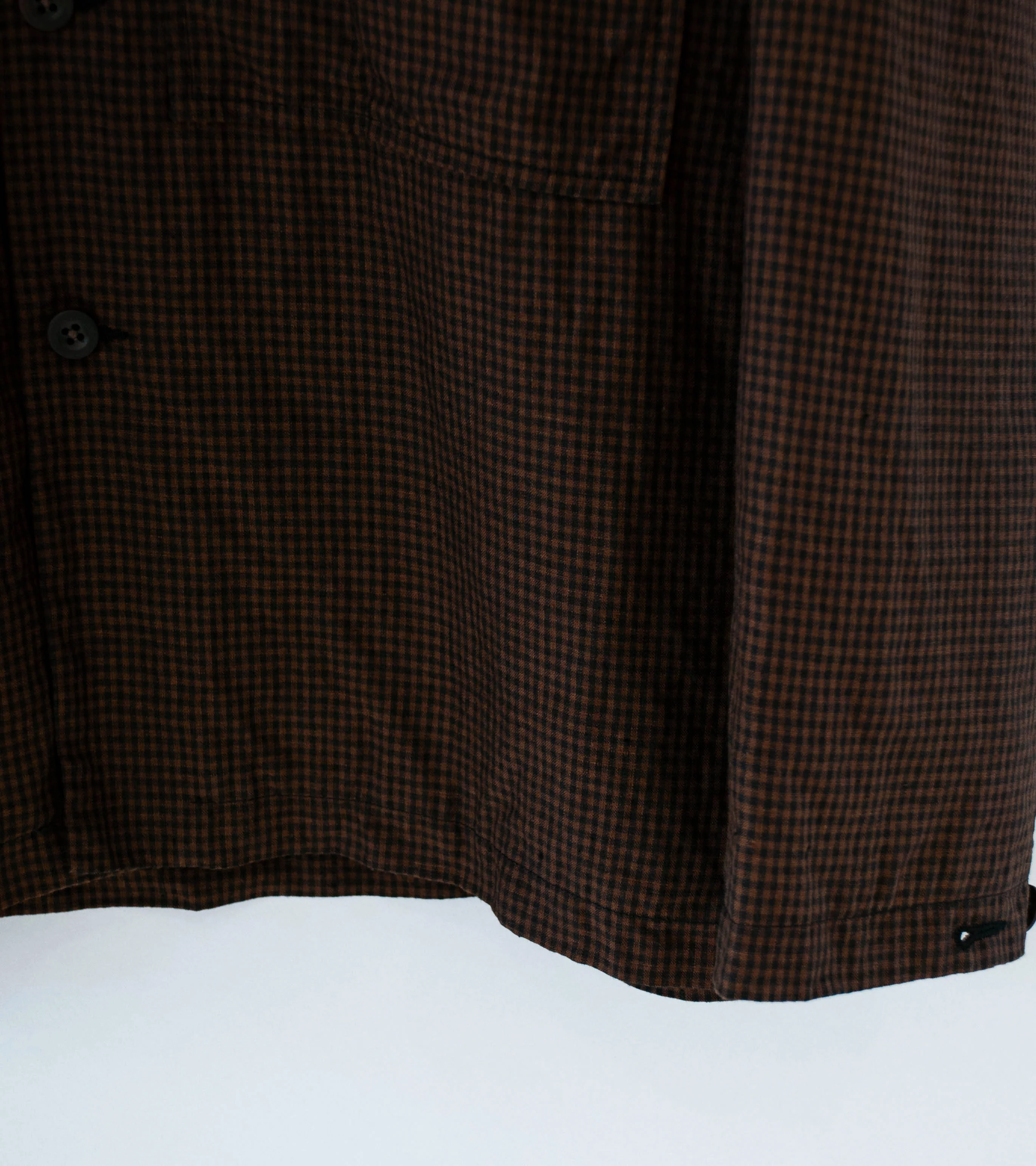 Evan Kinori 'Field Shirt Two' (Brown Black Logwood Overdyed Linen Check) - Image 4