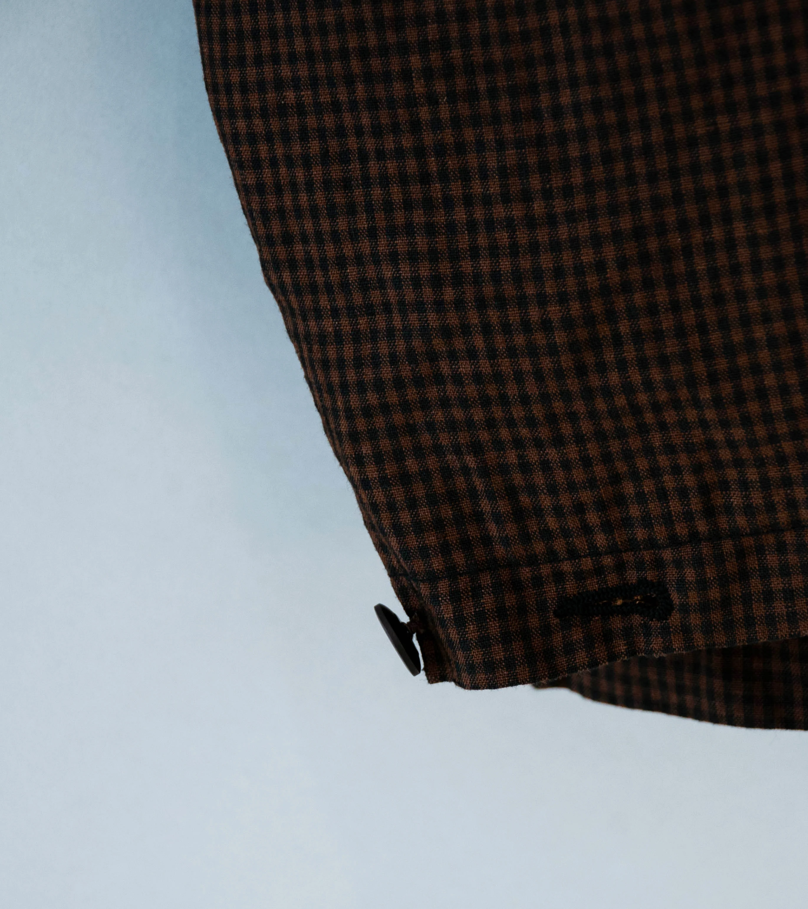 Evan Kinori 'Field Shirt Two' (Brown Black Logwood Overdyed Linen Check) - Image 5