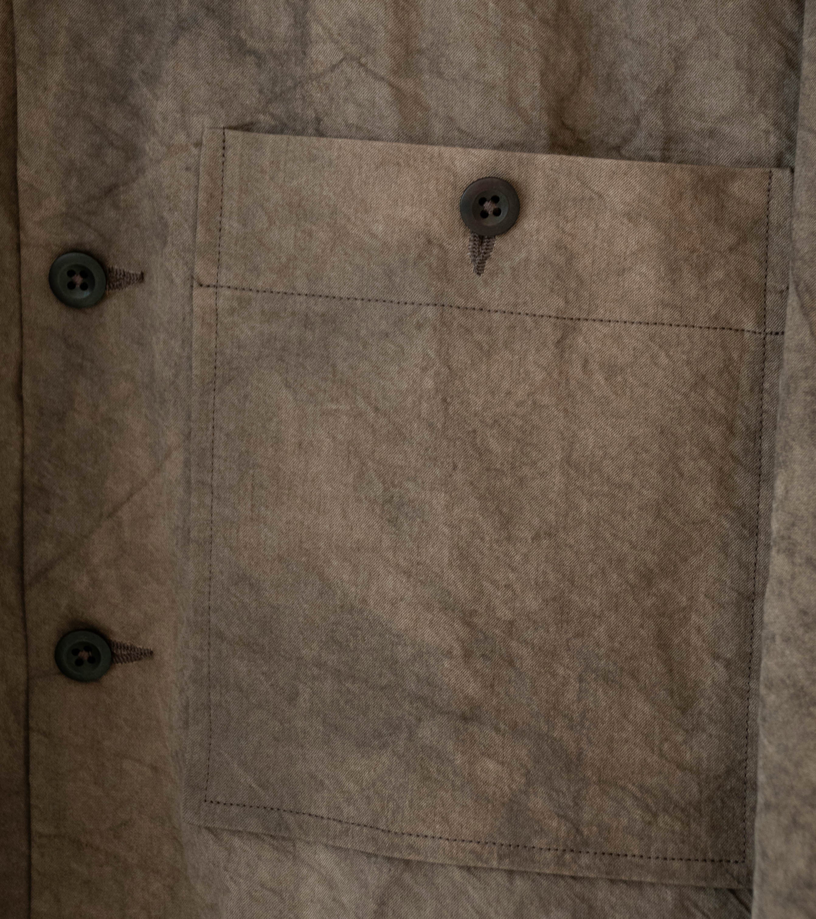 Evan Kinori 'Field Shirt Two' (Brown Persimmon Iron Natural Dye Twill) - Image 3