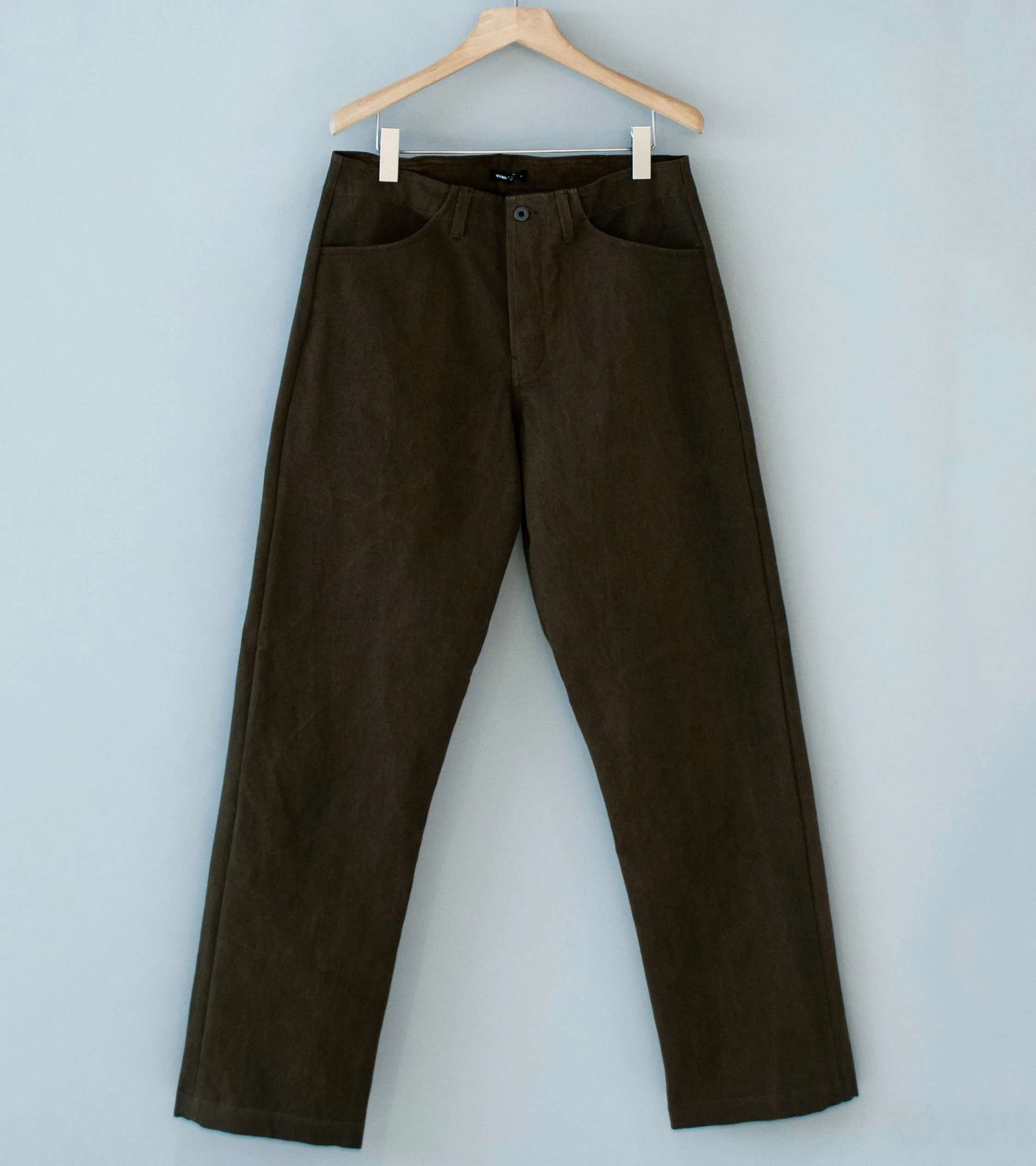 Evan Kinori 'Four Pocket Pant' (Dark Olive Sumi Ink Dye Cotton Washi Canvas)
