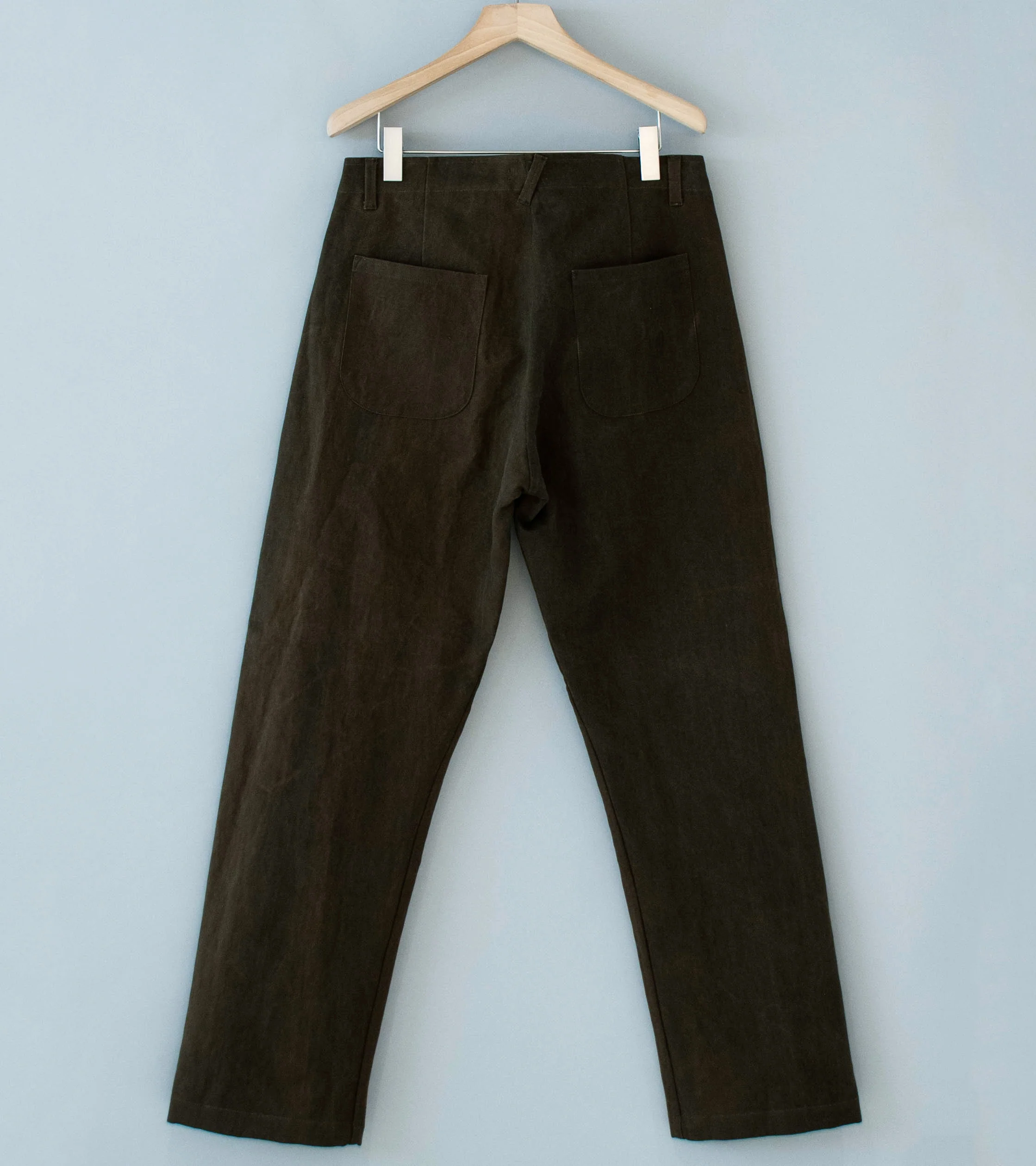 Evan Kinori 'Four Pocket Pant' (Dark Olive Sumi Ink Dye Cotton Washi Canvas) - Image 5