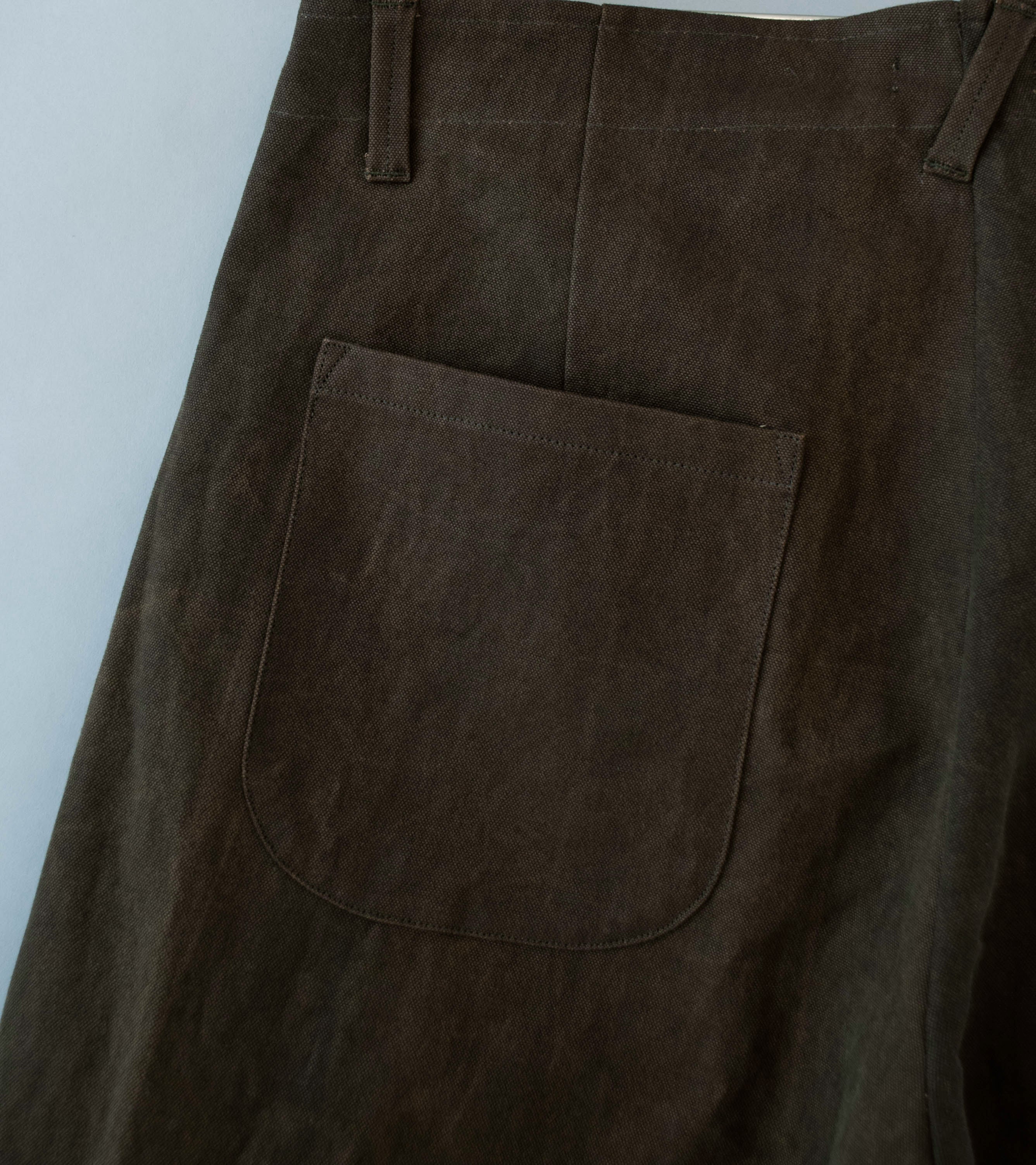 Evan Kinori 'Four Pocket Pant' (Dark Olive Sumi Ink Dye Cotton Washi Canvas) - Image 6